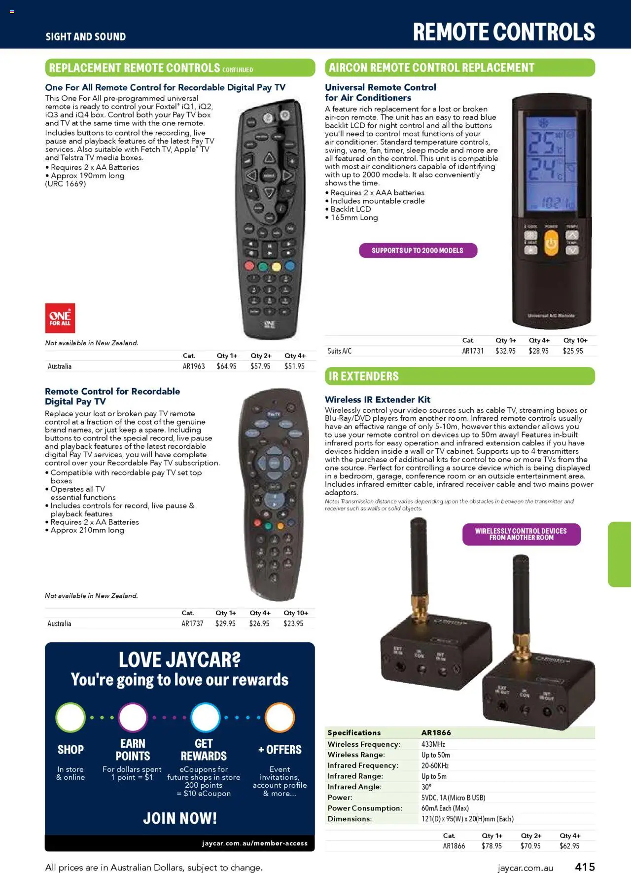 Jaycar catalogue - valid from 09/07/2025 | Page: 415 | Products: Batteries, Digital, Cable, Remote control