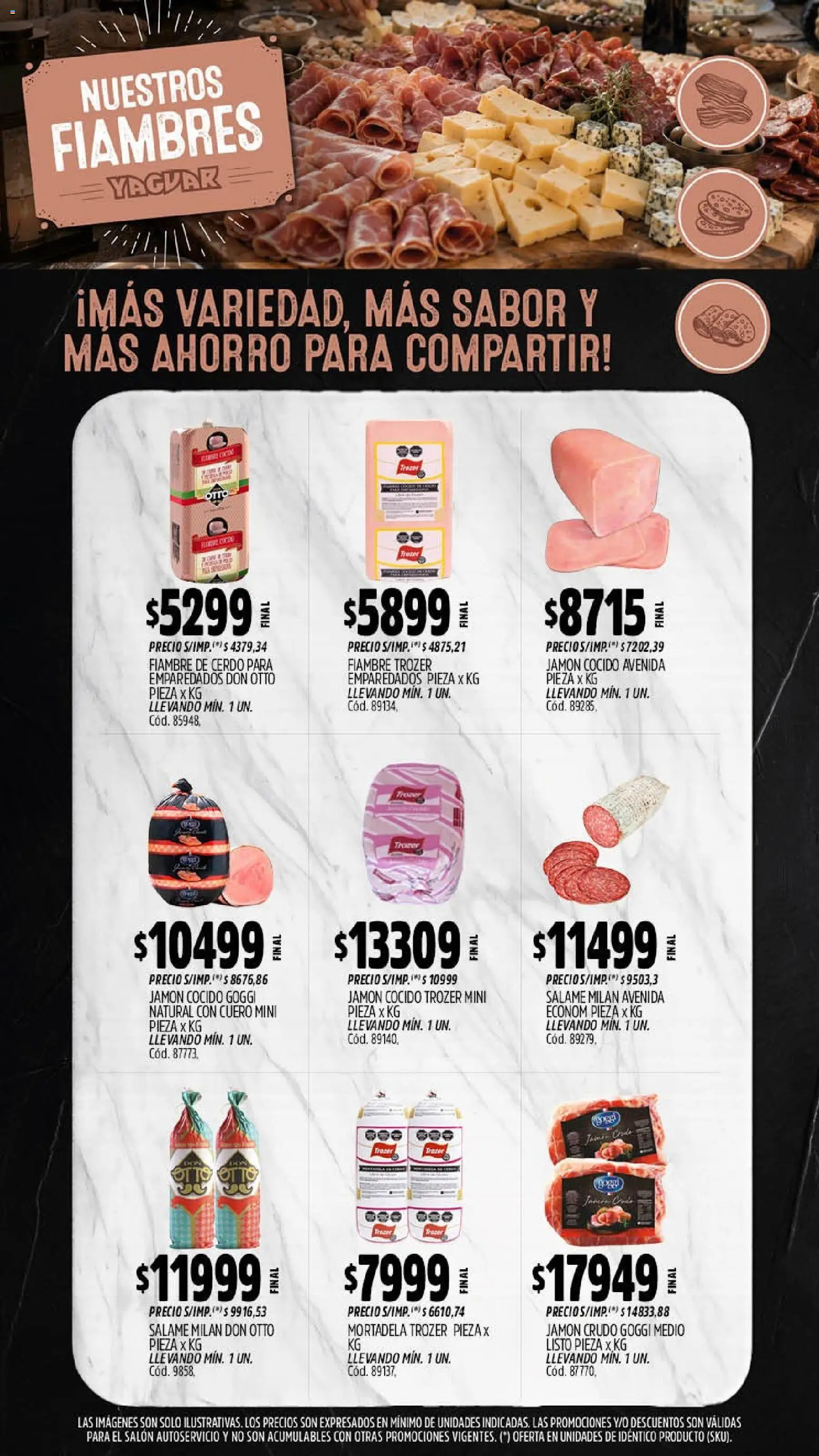 Yaguar - Oferta Semanal Mendoza │ válido desde el 14/09/2026 | Página: 8 | Productos: Jamón cocido, Jamón crudo, Mortadela, Jamón