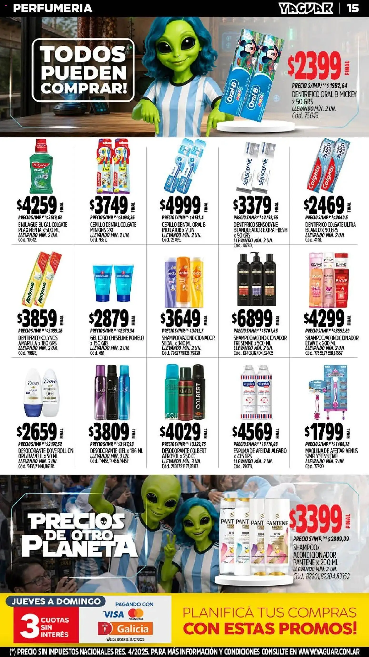 Yaguar - Oferta Semanal Mendoza │ válido desde el 13/07/2026 | Página: 16 | Productos: Cepillo, Shampoo, Desodorante, Enjuague bucal