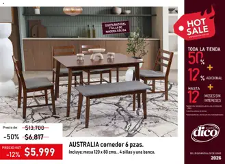 Vista previa de Muebles Dico Hot Sale, nuevo folleto de la tienda, válido en México a partir del 25.05.2026 | Página: 13 | Productos: Silla, Chapa, Mesa