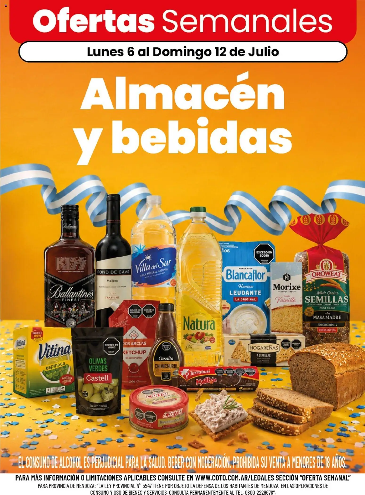 Coto - Almacén y bebidas │ válido desde el 06/07/2026 | Página: 1 | Productos: Ketchup, Semillas, Espinaca