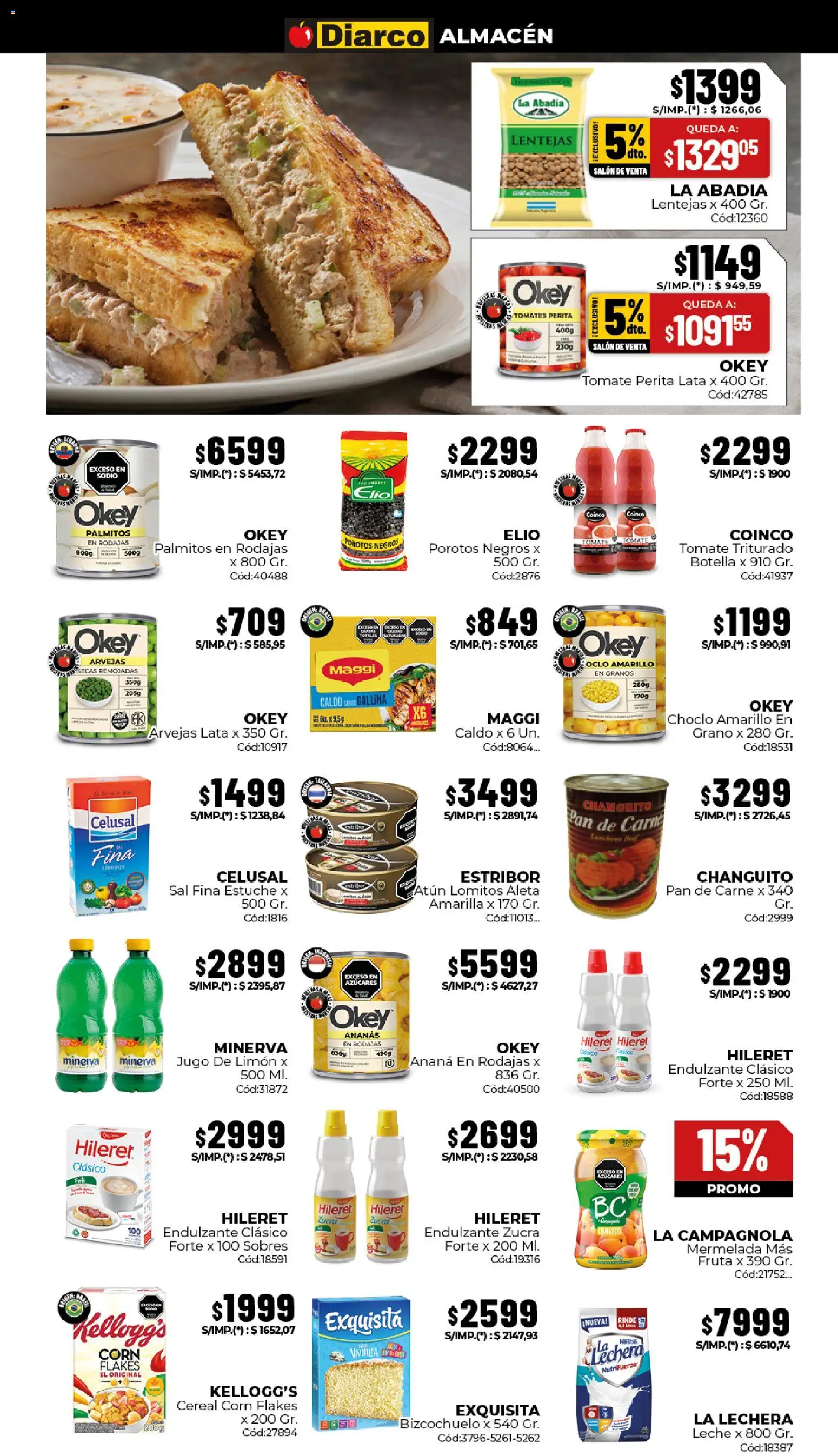 Diarco ofertas │ válido desde el 20/07/2026 | Página: 3 | Productos: Choclo, Tomate, Limón, Jugo