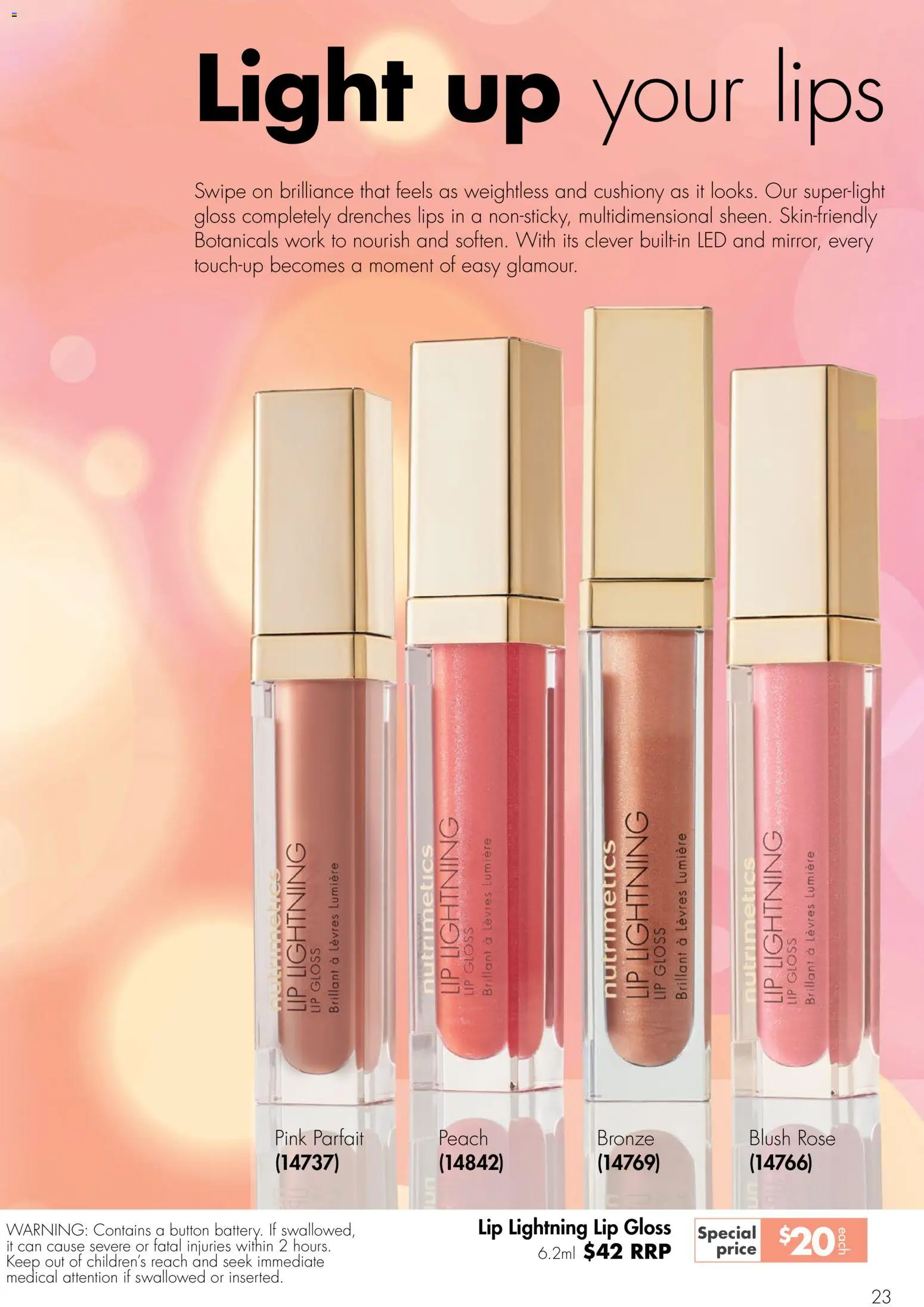 Nutrimetics catalogue - valid from 16/08/2026 | Page: 23 | Products: Light, Blush, Lip gloss, Peach
