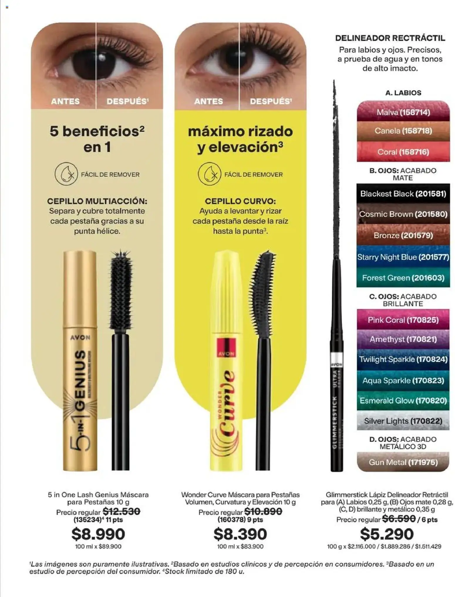 Catálogo Avon Campaña 14 │ válido desde el 15.09.2026 | Página: 18 | Productos: Mate, Cepillo, Máscara, Delineador