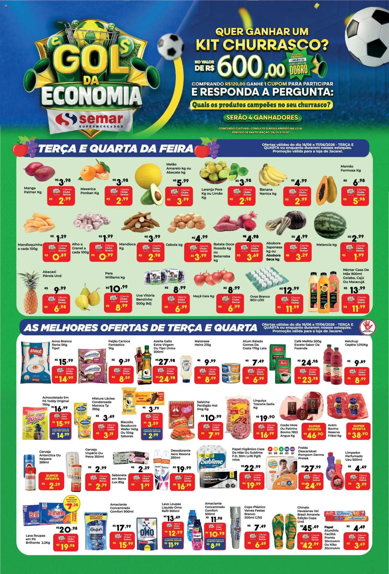 Semar Supermercado Folheto - válido de 16.06.2026 | Página: 1 | Produtos: Caju, Acém, Ketchup, Batata