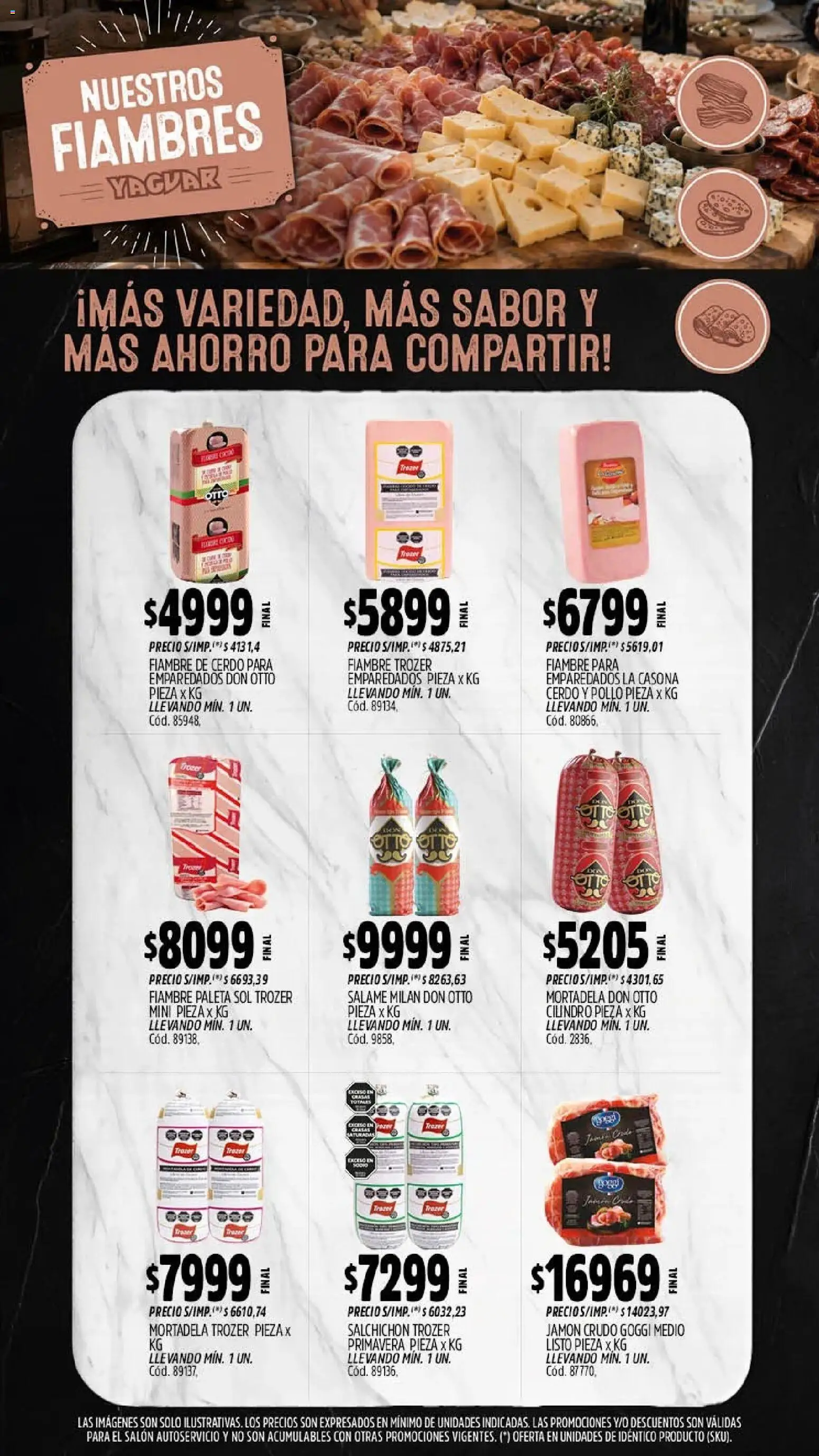 Yaguar - Oferta Semanal Mendoza │ válido desde el 21/09/2026 | Página: 8 | Productos: Jamón crudo, Paleta, Jamón, Salame