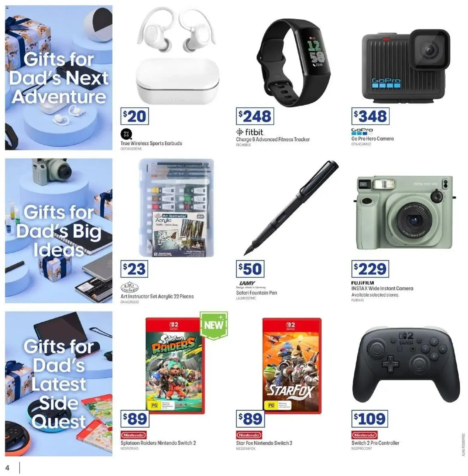 Officeworks - Beacon Deals 11/08 - 11/08/2026 > weekly / monthly specials | Page: 4 | Products: Nintendo Switch, Fountain, Controller, Camera