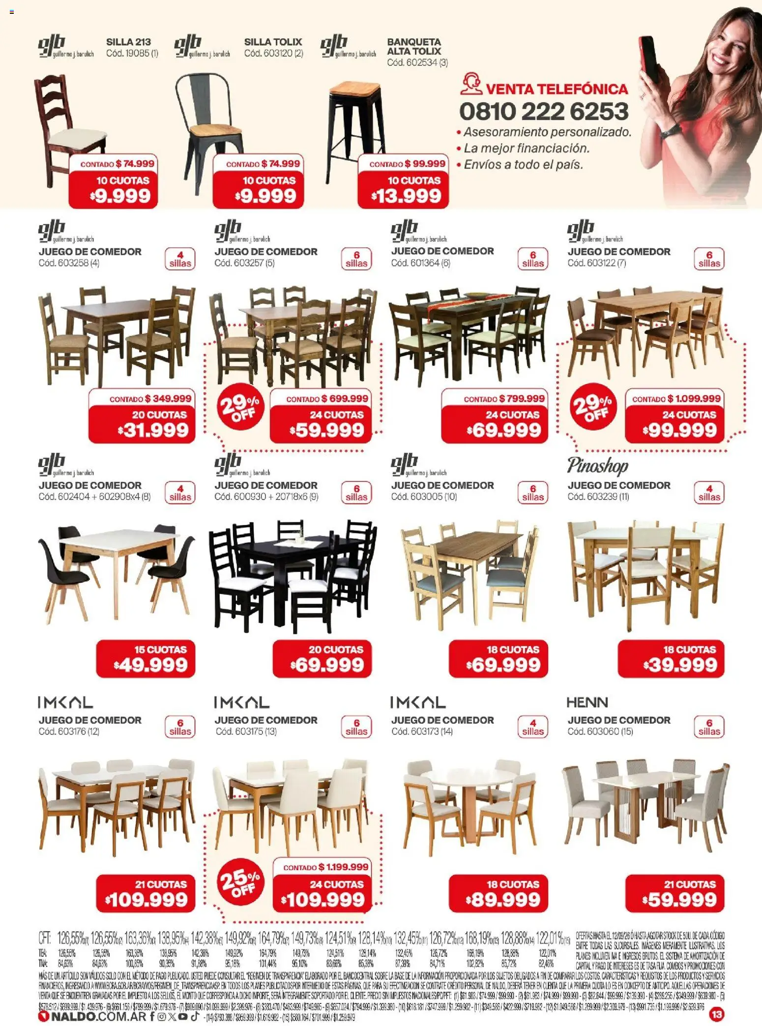 Naldo - Catálogo │ válido desde el 28/08/2026 | Página: 13 | Productos: Juego de comedor, Banqueta, Sobre, Silla
