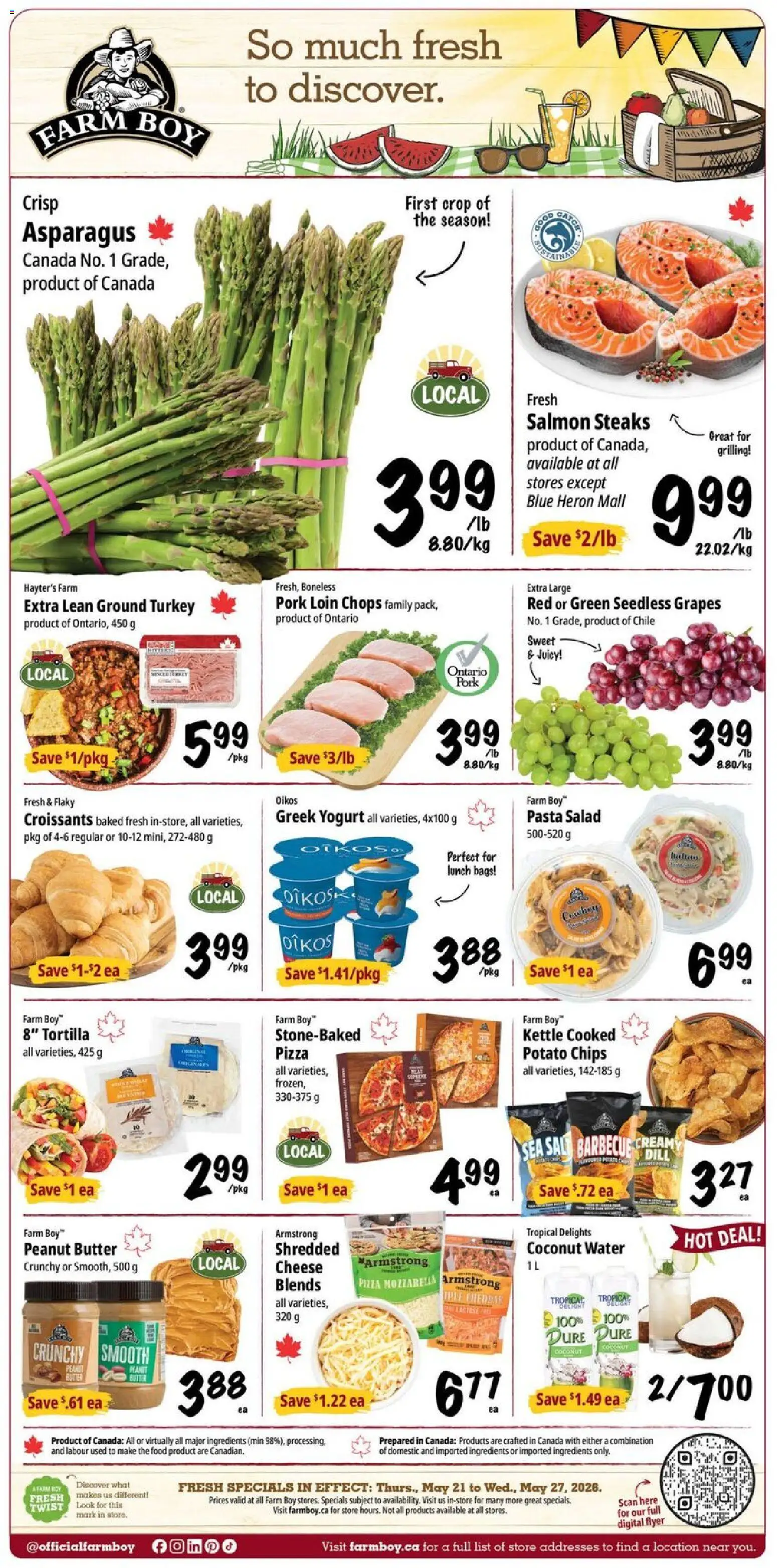 Farm Boy flyer valid from 21.05.2026 | Page: 1 | Products: Salad, Turkey, Kettle, Butter