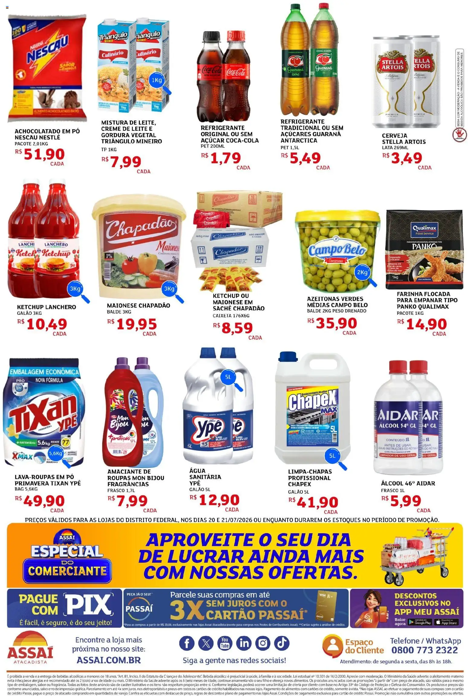 Assaí Atacadista Folheto - válido de 20/07/2026 | Página: 2 | Produtos: Guaraná, Pneus, Roupas, Açúcar