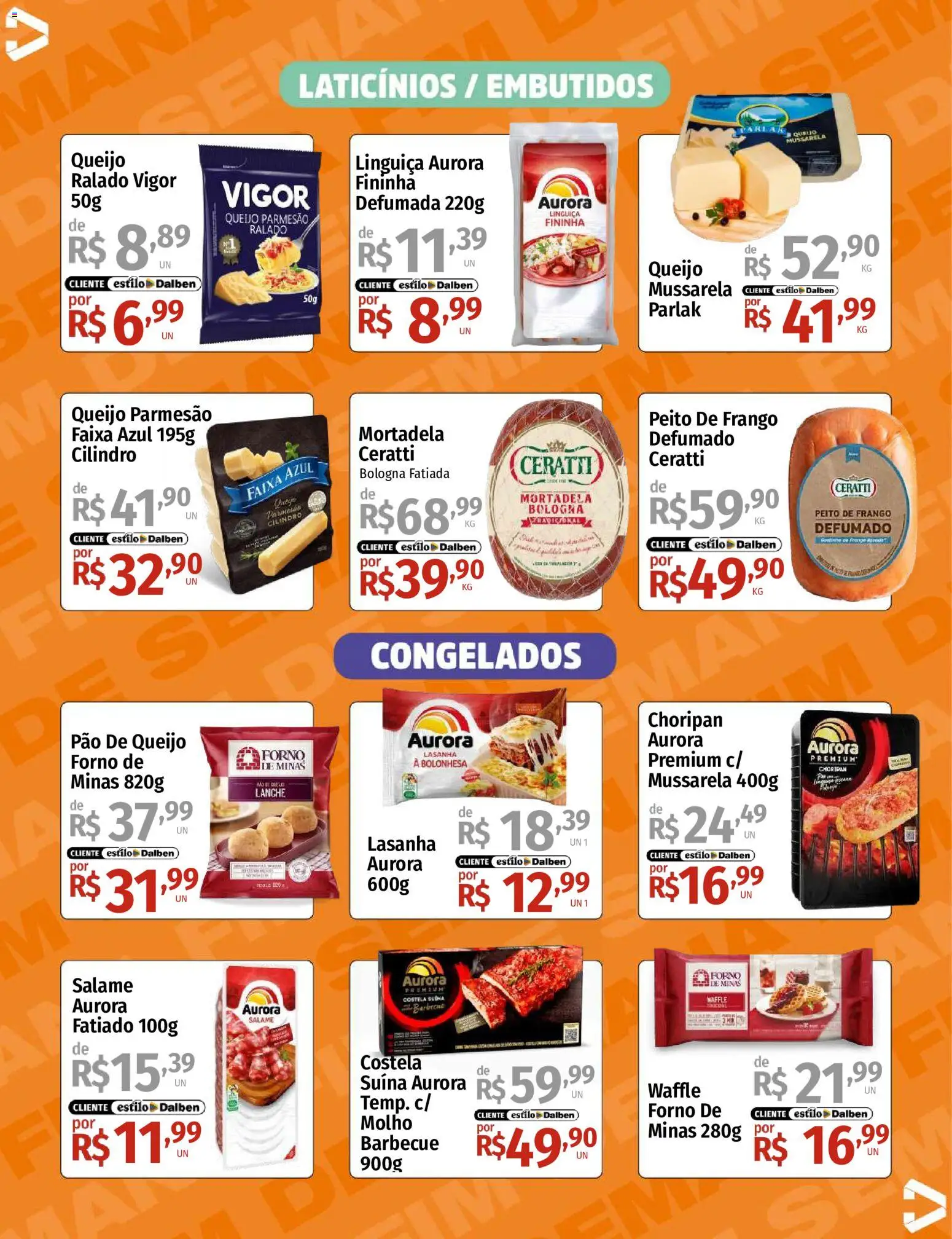Supermercado Dalben Folheto - válido de 18/09/2026 | Página: 11 | Produtos: Linguiça, Mortadela, Parmesão, Lasanha