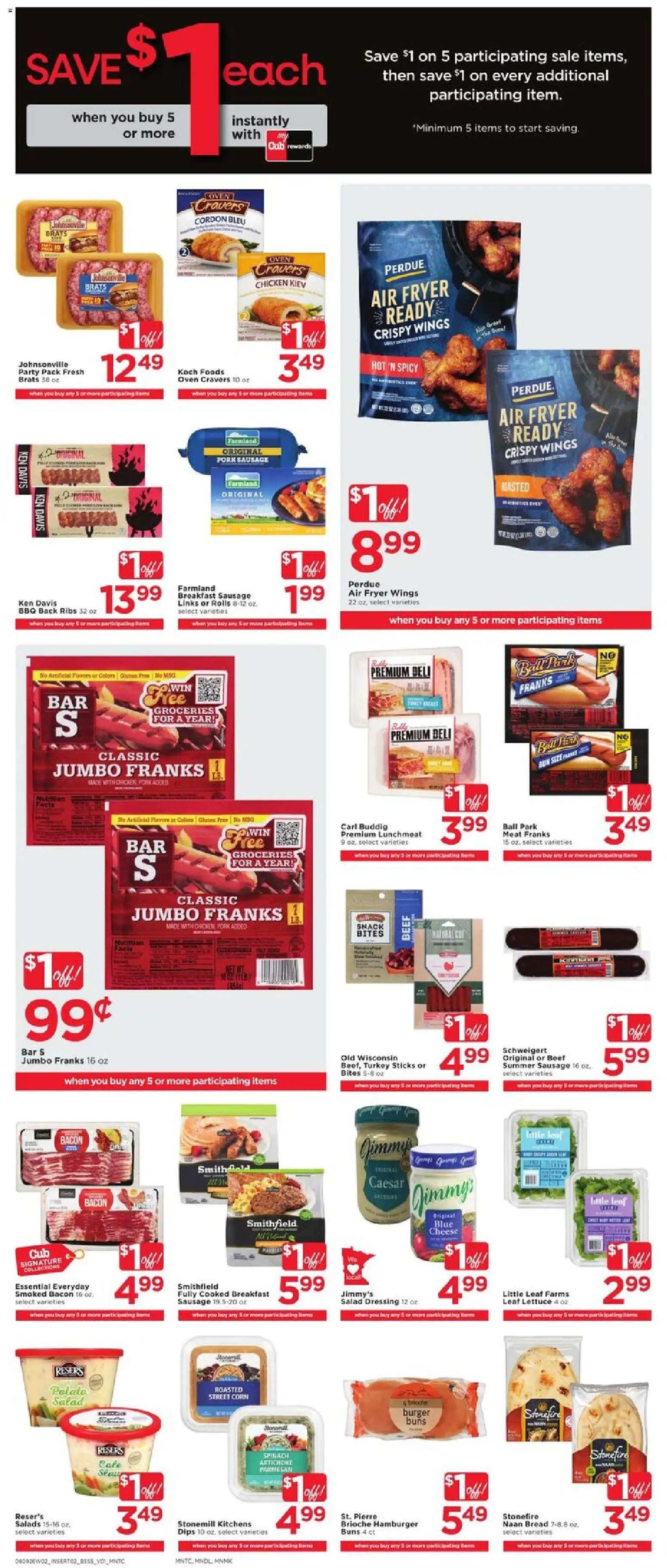 Cub Foods Weekly Ad - valid from 08/09/2026 | Page: 6 | Products: Lettuce, Spinach, Chicken, Brioche