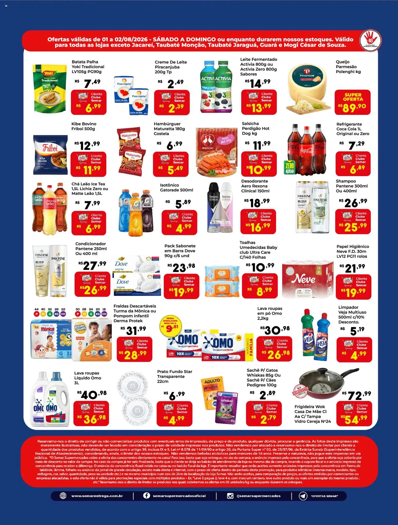 Semar Supermercado Folheto - válido de 01/08/2026 | Página: 2 | Produtos: Chá, Rexona, Açúcar, Creme de leite