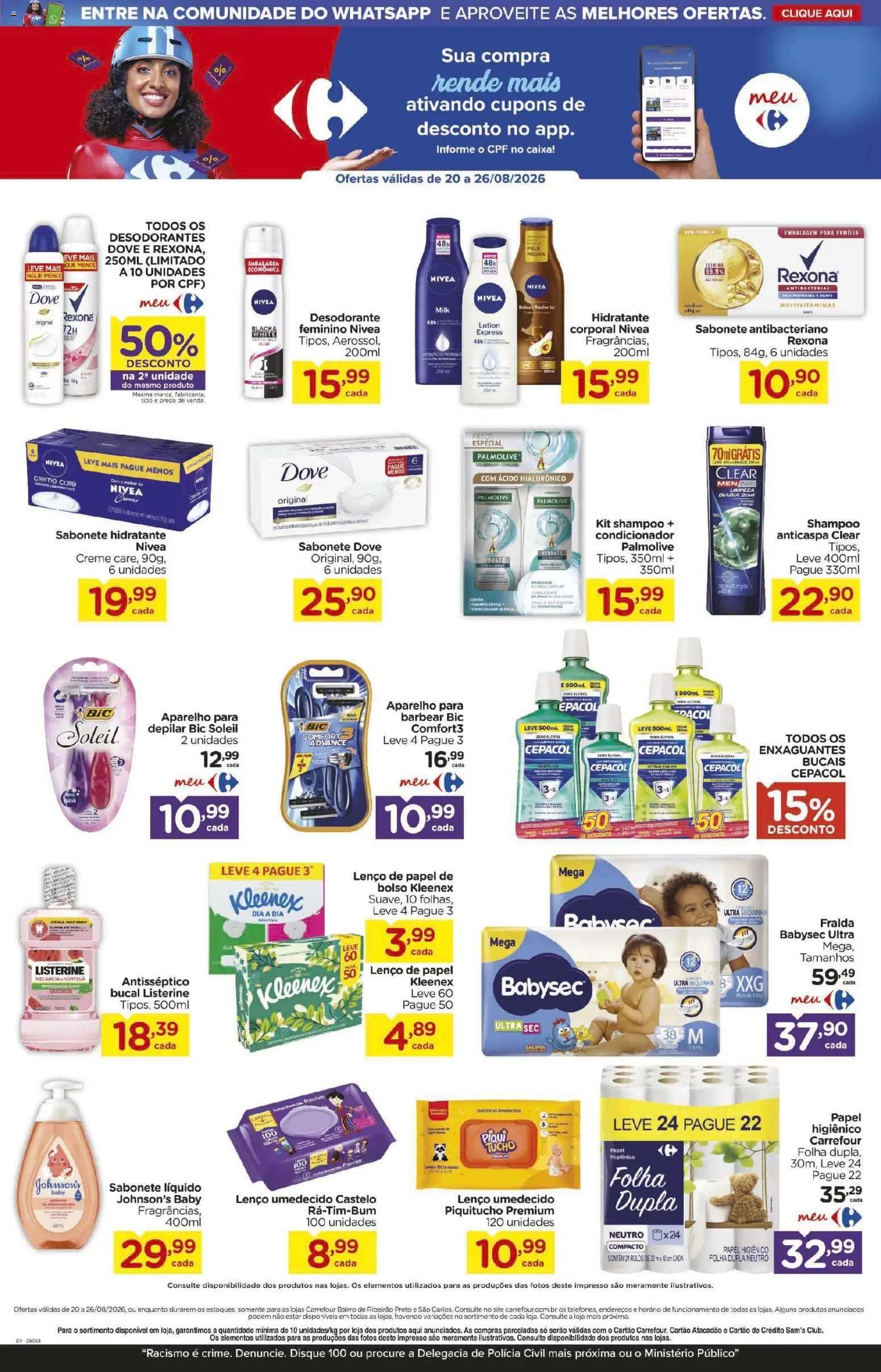 Carrefour Bairro Folheto - válido de 21/08/2026 | Página: 8 | Produtos: Hortelã, Listerine, Creme, Sabonete