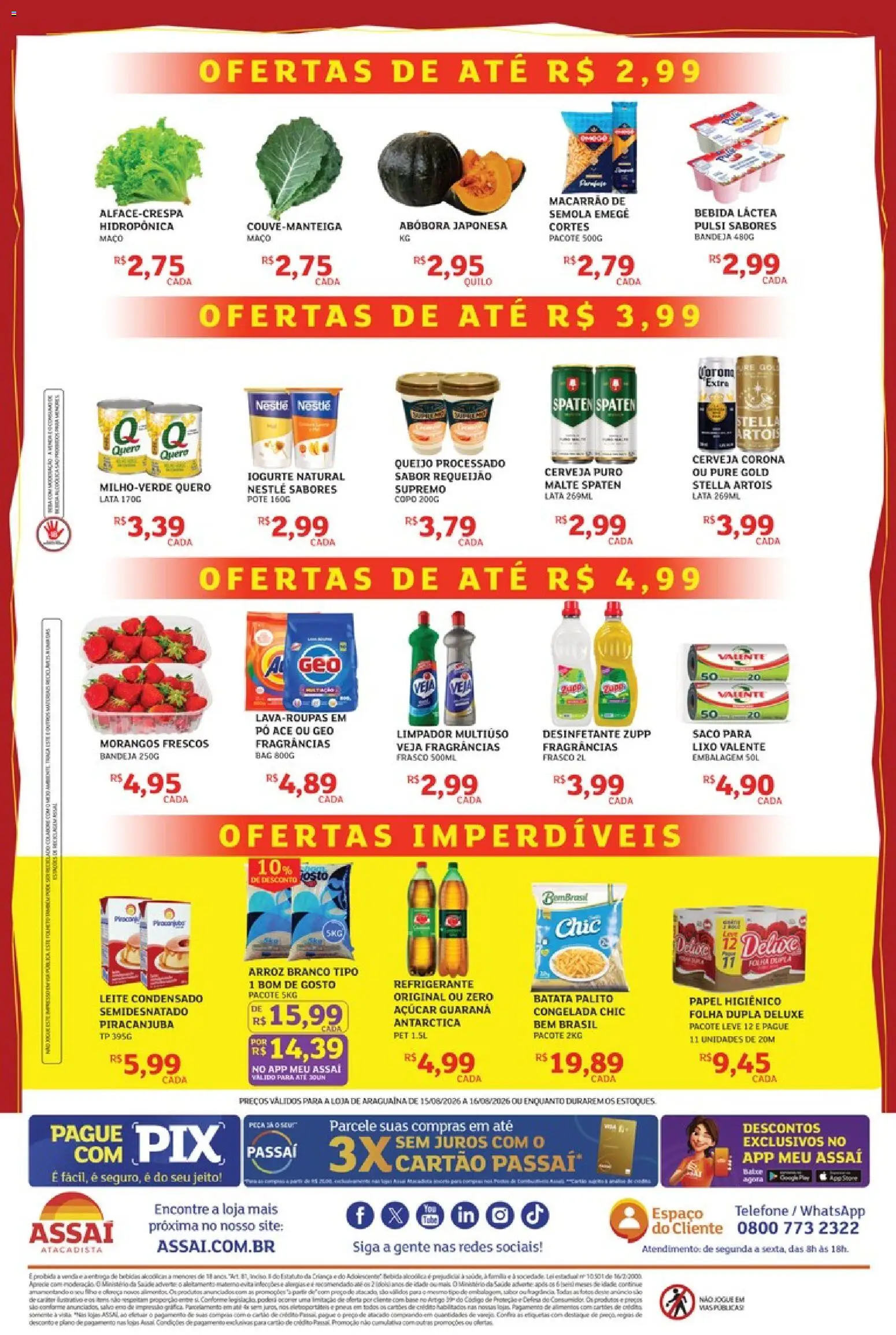Assaí Atacadista Folheto - válido de 15/08/2026 | Página: 2 | Produtos: Iogurte, Açúcar, Refrigerante, Batata