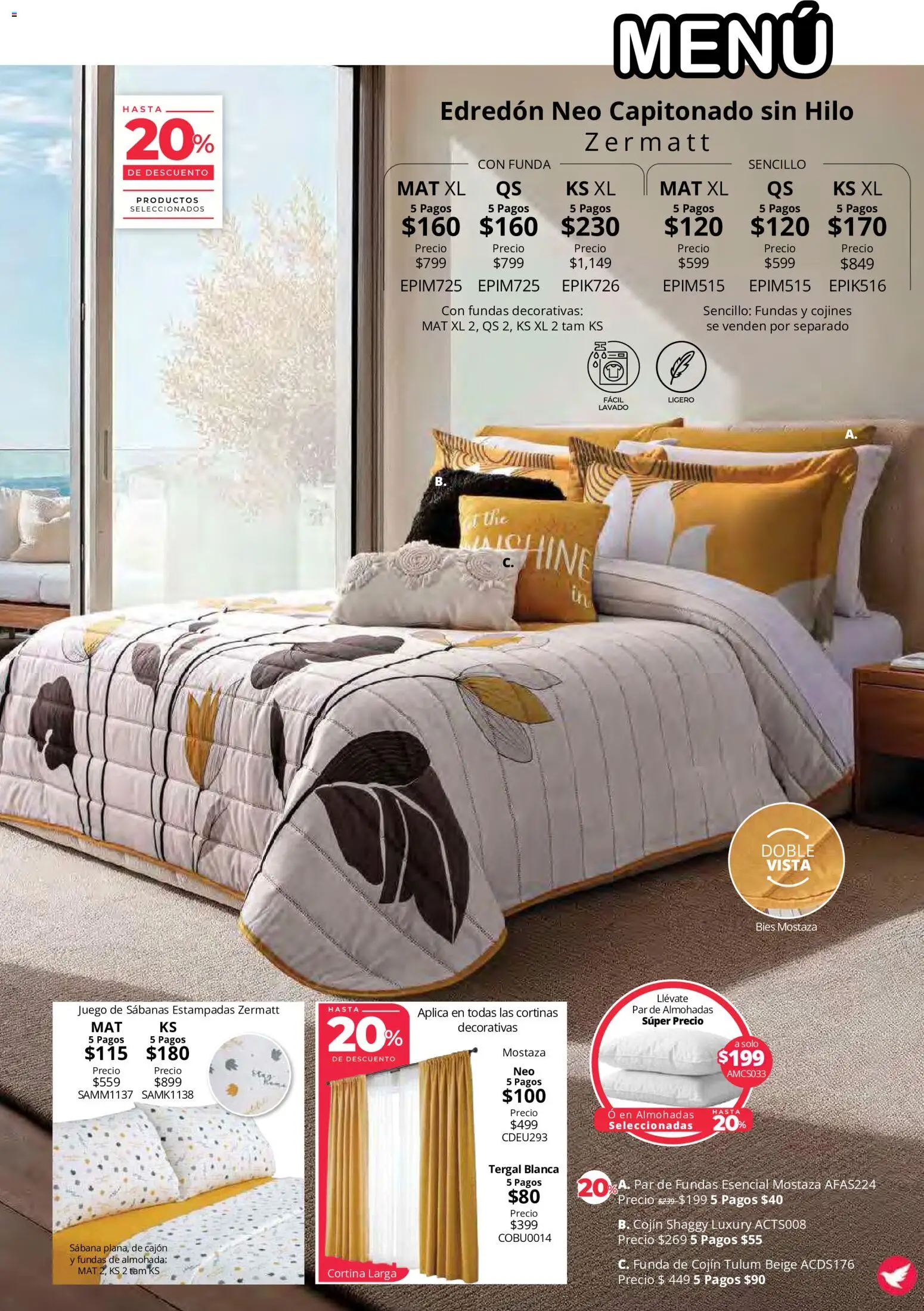 Nuevas ofertas de Colchas Concord válidas en toda la República Mexicana desde el 01/08/2026. ¡Encuentra las mejores ofertas en Colchas Concord catálogo! | Página: 54 | Productos: Mostaza, Juego, Almohada, Cortinas