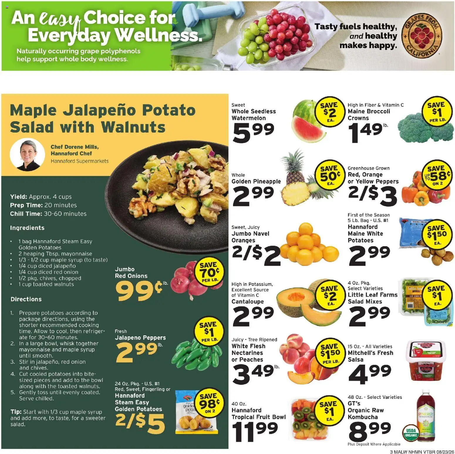 Hannaford Weekly Ad - valid from 08/23/2026 | Page: 4 | Products: Oranges, Salad, Bag, Red onion