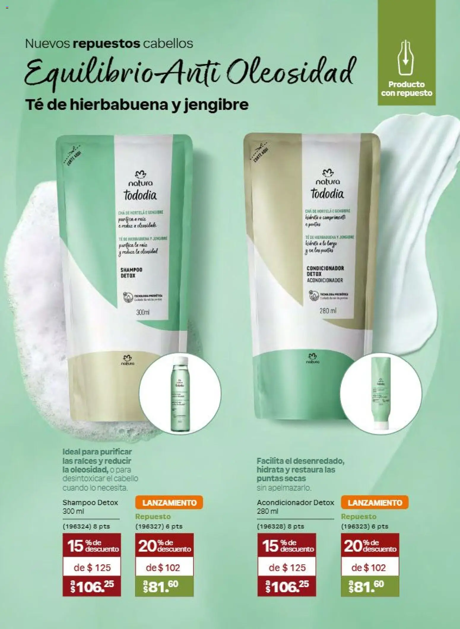 Nuevas ofertas de Natura válidas en toda la República Mexicana desde el 31/07/2026. ¡Encuentra las mejores ofertas en Natura campaña 12 2026! | Página: 135 | Productos: Shampoo, Té, Jengibre, Acondicionador