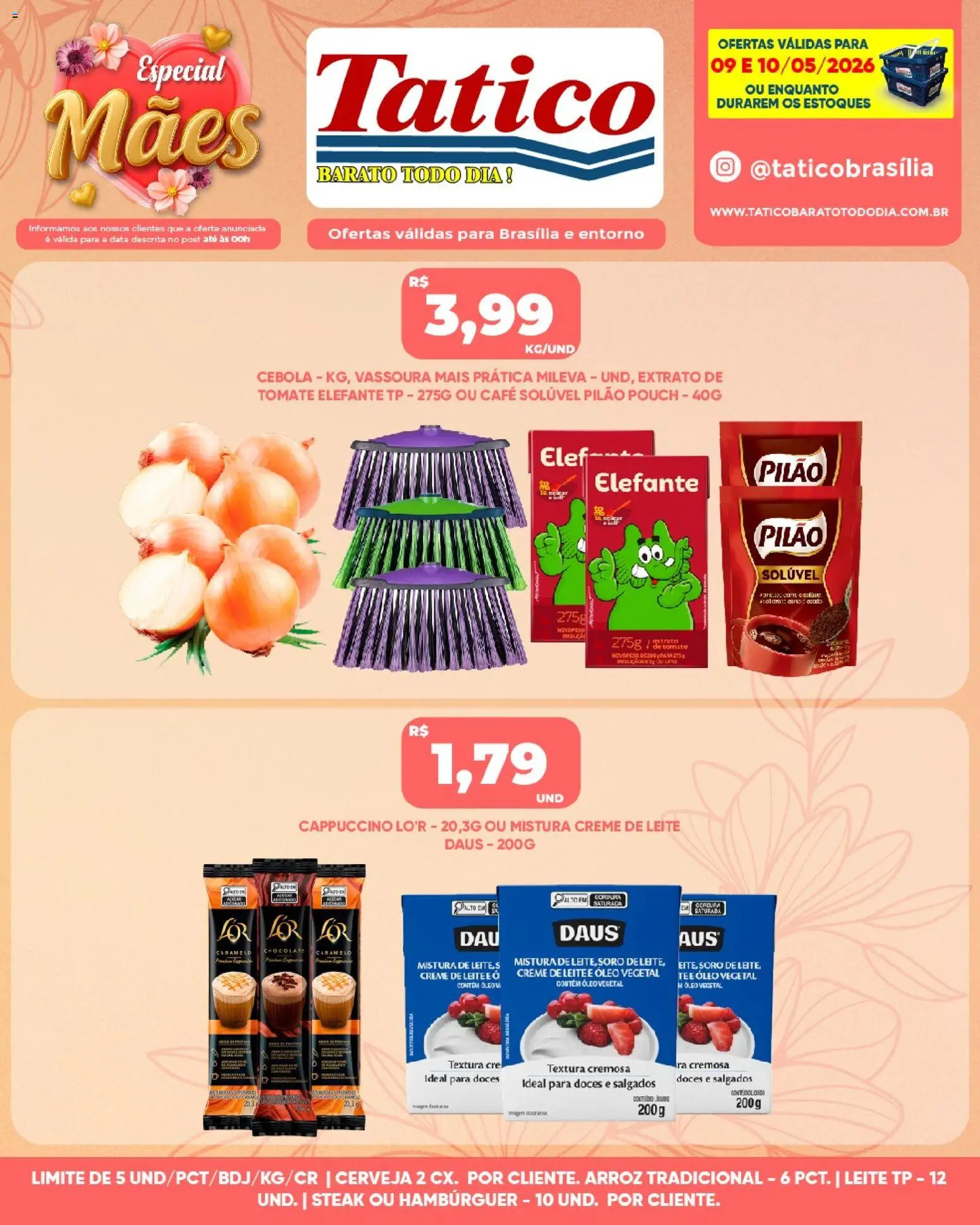 Tatico Folheto - válido de 11.05.2026 | Página: 19 | Produtos: Arroz, Hambúrguer, Café solúvel, Vassoura