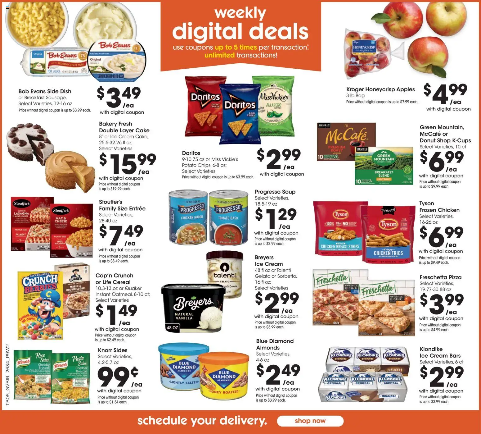 Kroger Ad - valid from 09/23/2026 | Page: 2 | Products: Apples, Sausage, Cereal, Bag