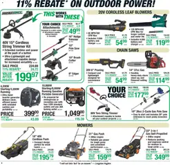Preview of Menards weekly ads valid from 07/16/2026 | Page: 11 | Products: Trimmer, Edger, Saw, Battery