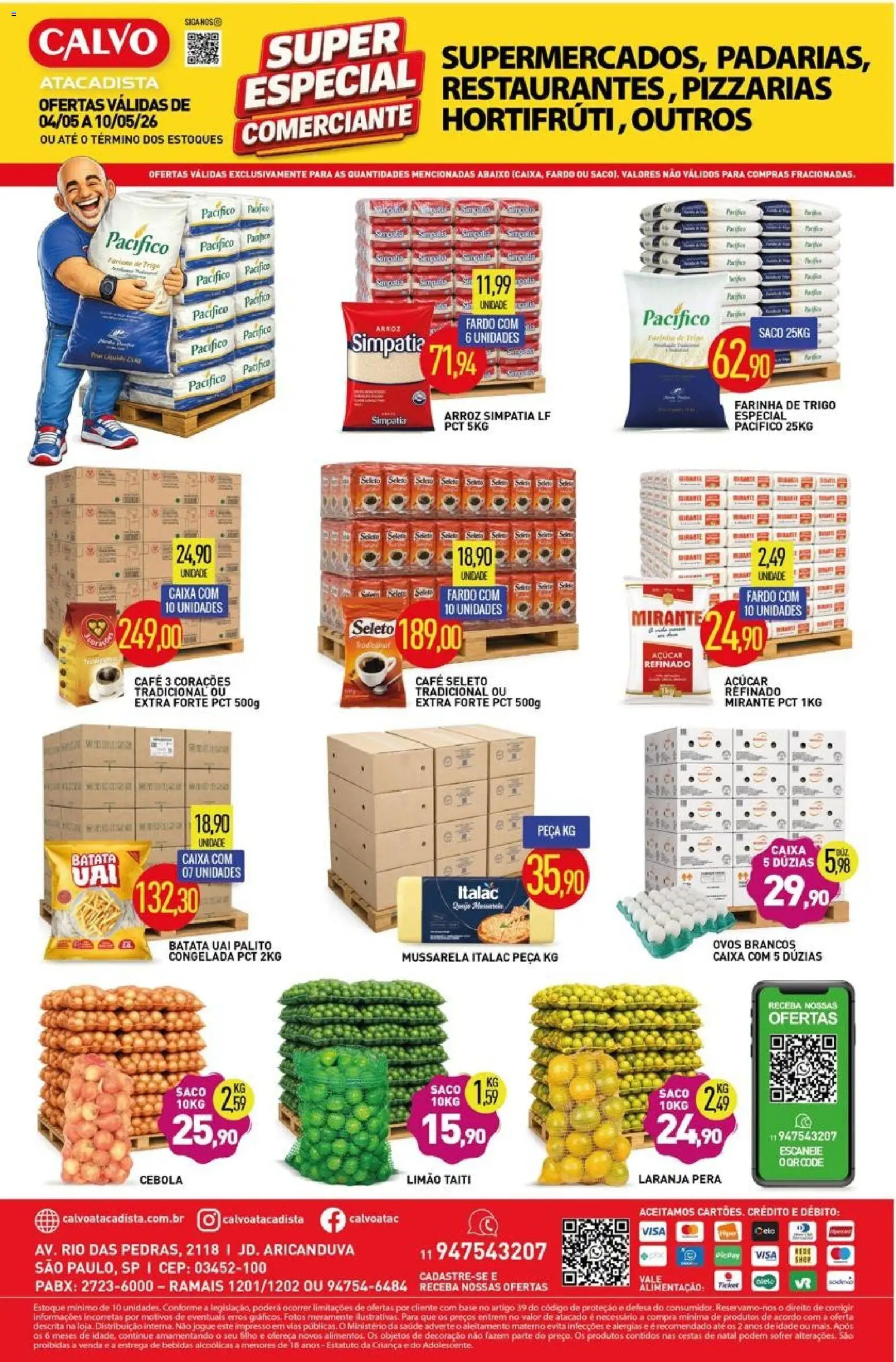 Calvo Atacadista Folheto - válido de 08.05.2026 | Página: 4 | Produtos: Farinha de trigo, Ovos, Arroz, Base