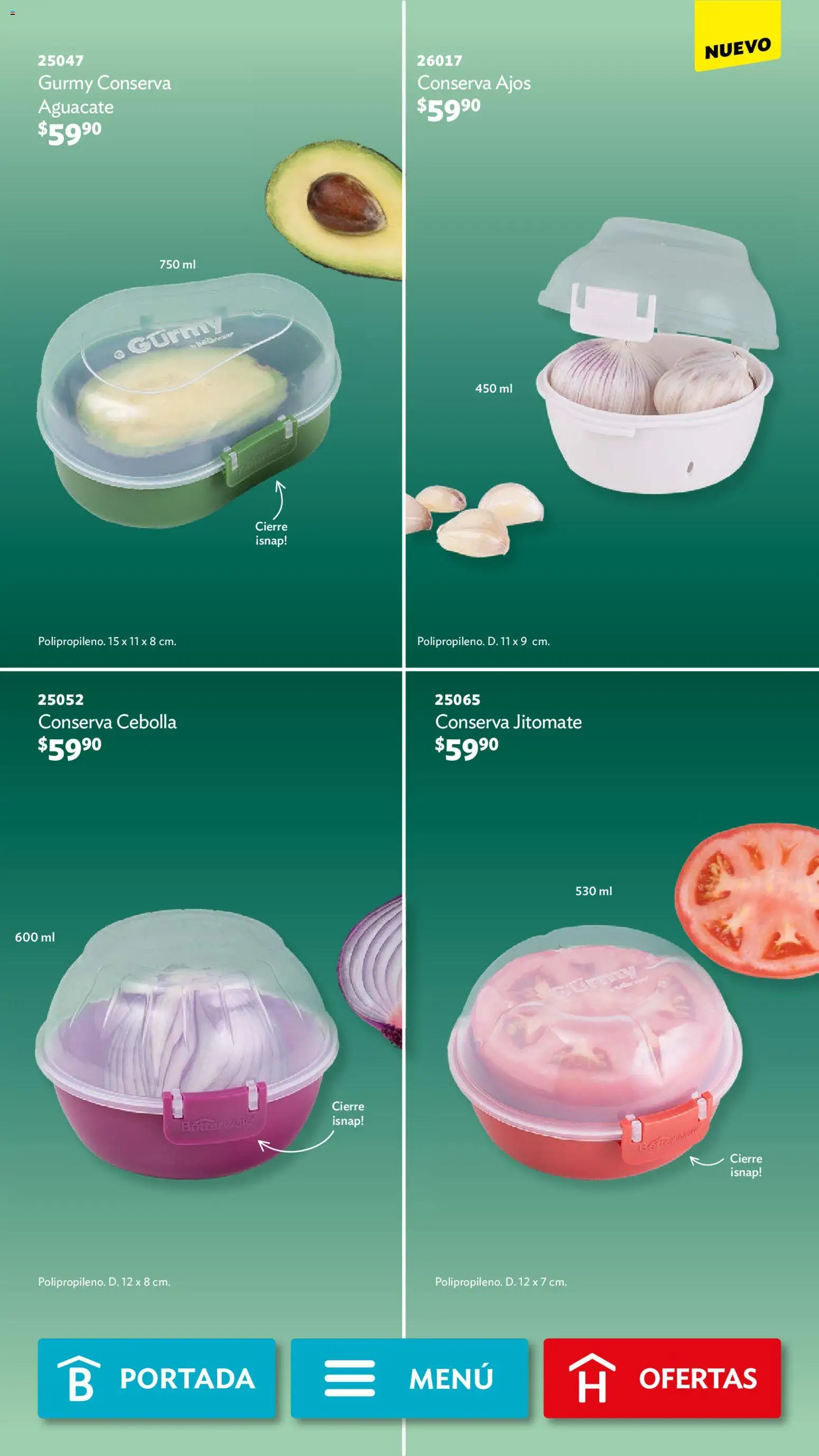 Nuevas ofertas de Betterware válidas en toda la República Mexicana desde el 02/02/2026. ¡Encuentra las mejores ofertas en Betterware campaña 2 2026! | Página: 72 | Productos: Cebolla, Aguacate
