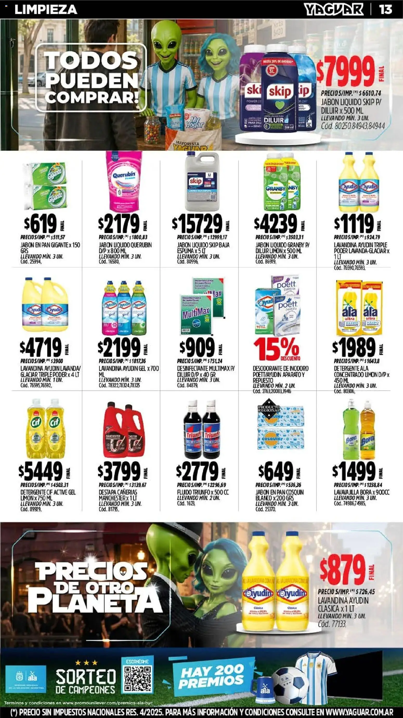 Yaguar - Oferta Semanal Salta │ válido desde el 13/07/2026 | Página: 15 | Productos: Inodoro, Desodorante, Limón, Espuma