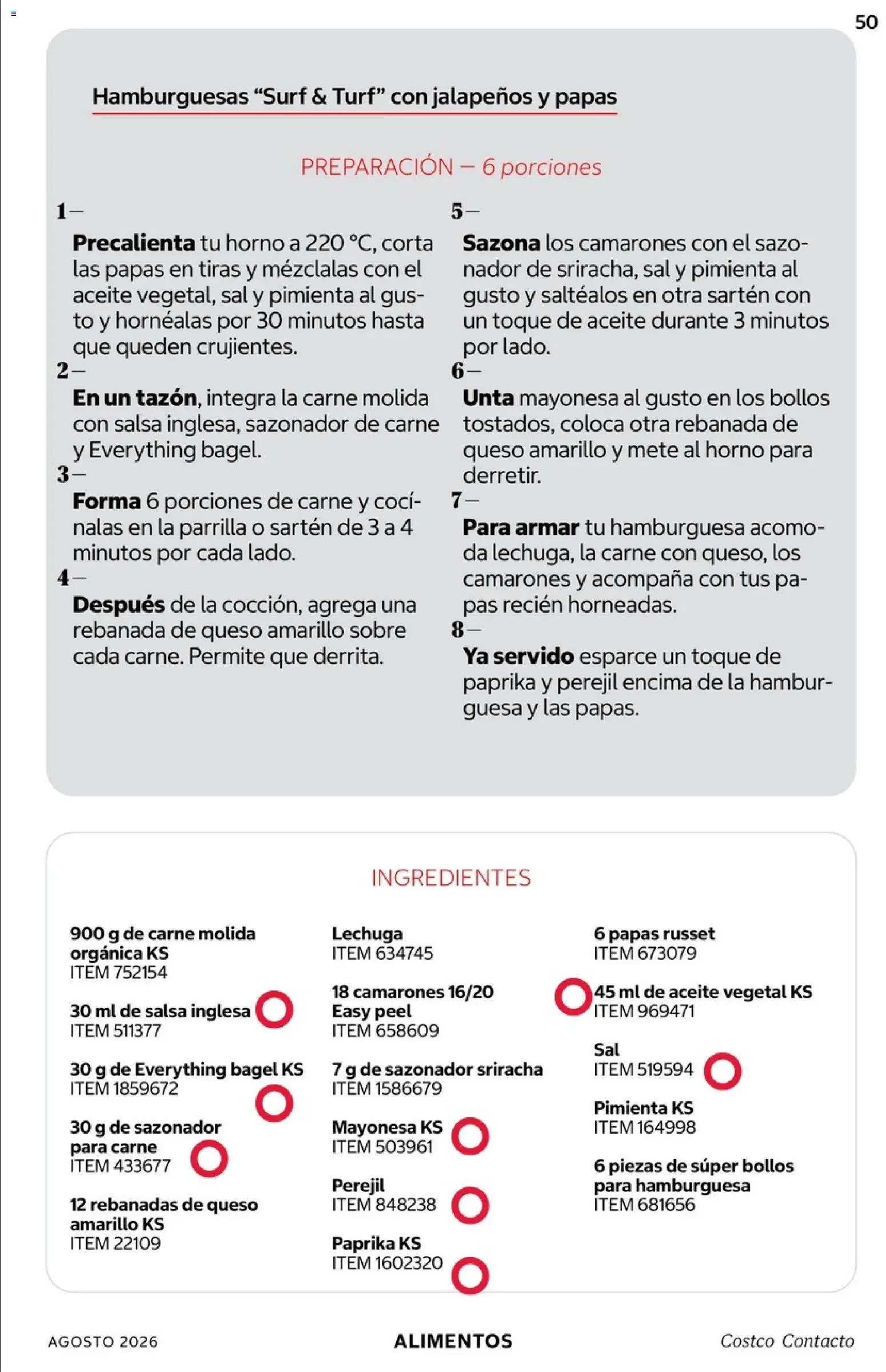 Nuevas ofertas de Costco válidas en toda la República Mexicana desde el 01/08/2026. ¡Encuentra las mejores ofertas en Costco catálogo Agosto! | Página: 50 | Productos: Pimienta, Queso, Aceite, Ingredientes