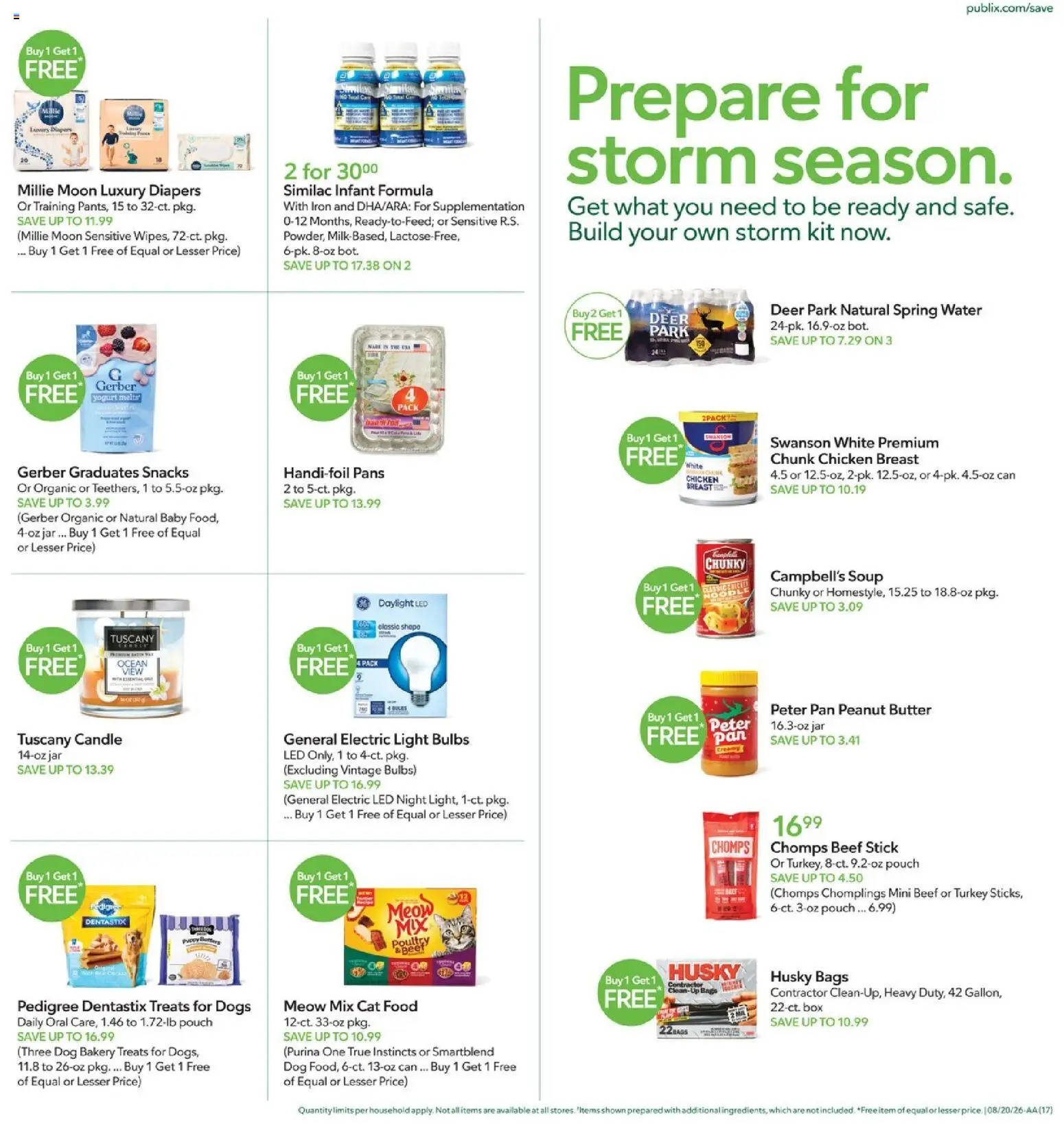 Publix Weekly Ad - valid from 08/19/2026 | Page: 17 | Products: Diapers, Light bulbs, Turkey, Yogurt