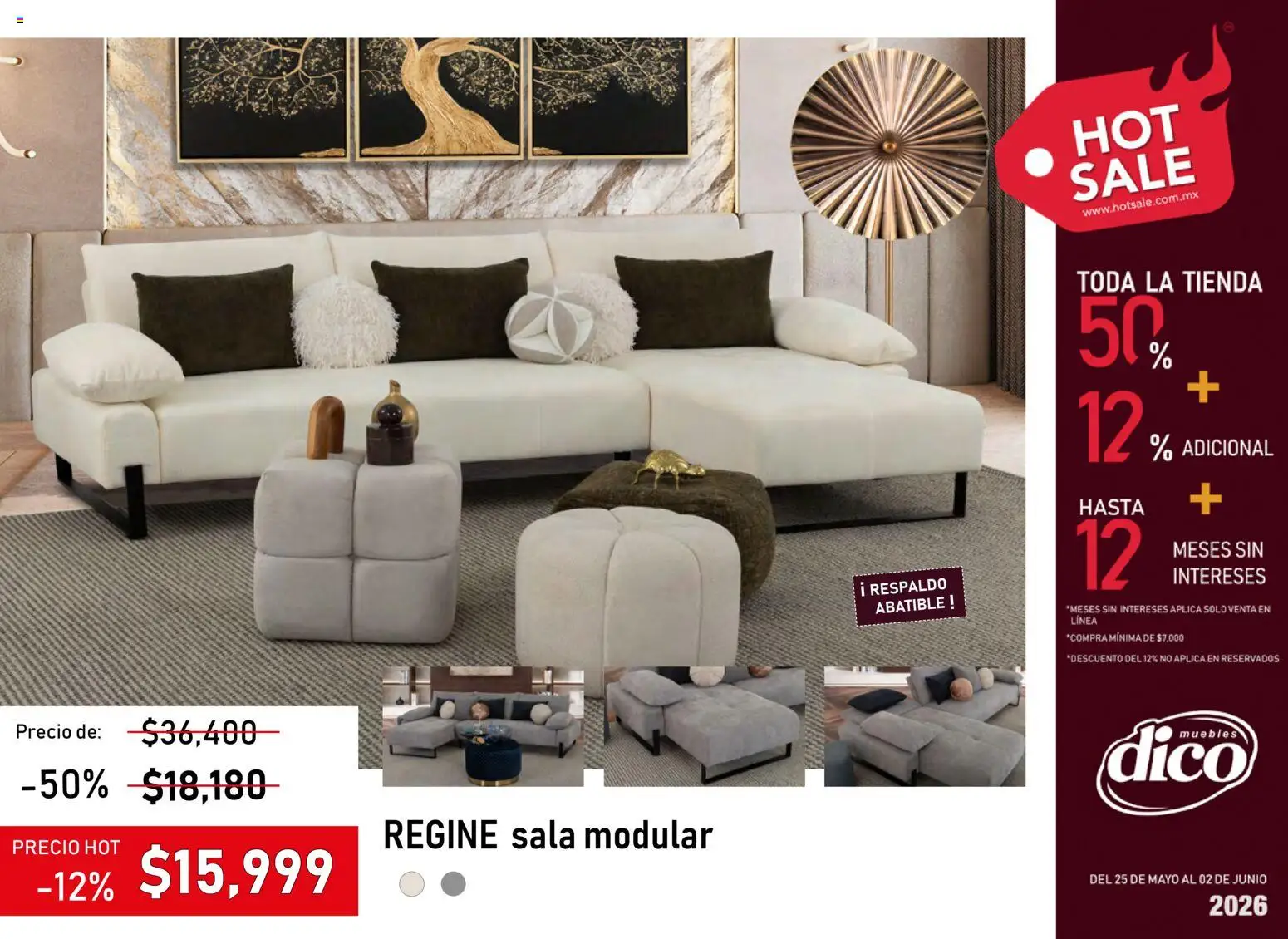 Nuevas ofertas de Muebles Dico válidas en toda la República Mexicana desde el 25.05.2026. ¡Encuentra las mejores ofertas en Muebles Dico Hot Sale! | Página: 11 | Productos: Modular