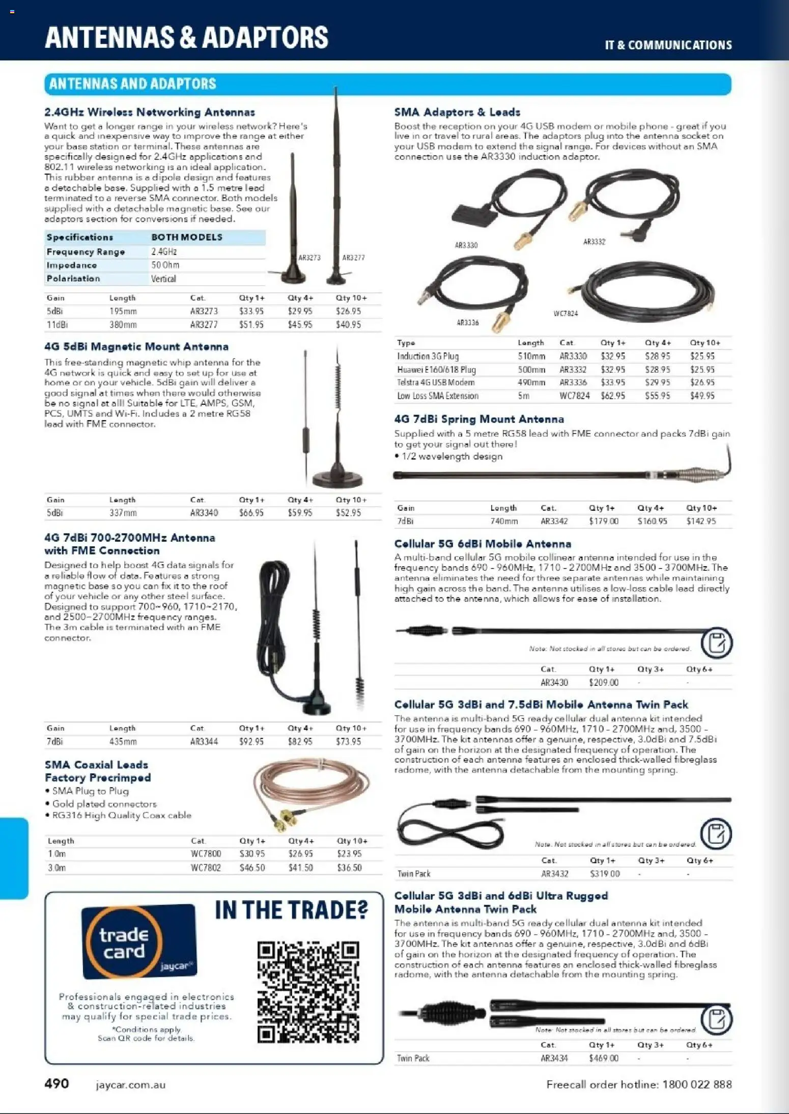Jaycar catalogue - valid from 31/08/2026 | Page: 488 | Products: Antenna, Phone, Cable, Connector