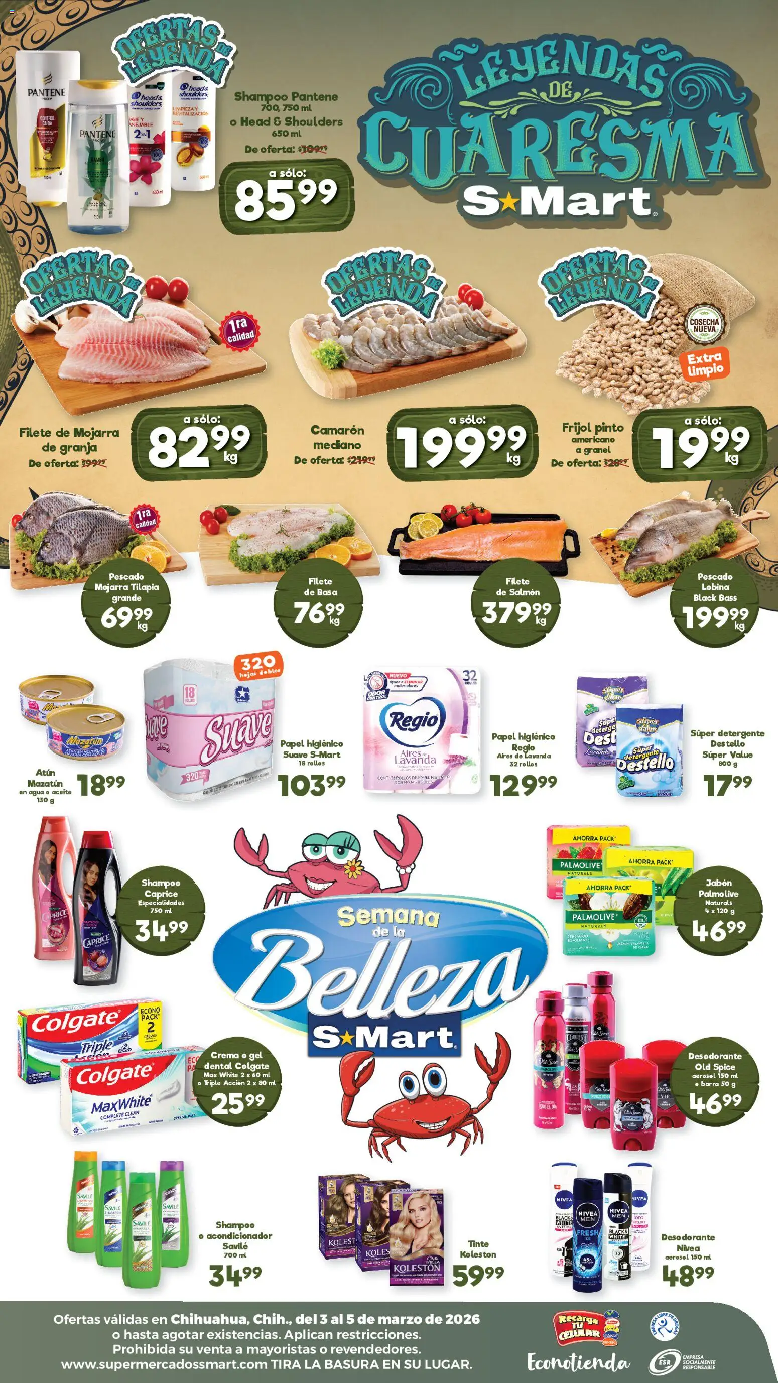 Nuevas ofertas de S-Mart válidas en toda la República Mexicana desde el 03.03.2026. ¡Encuentra las mejores ofertas en S-Mart folleto! | Página: 2 | Productos: Detergente, Atún, Aceite, Papel higiénico
