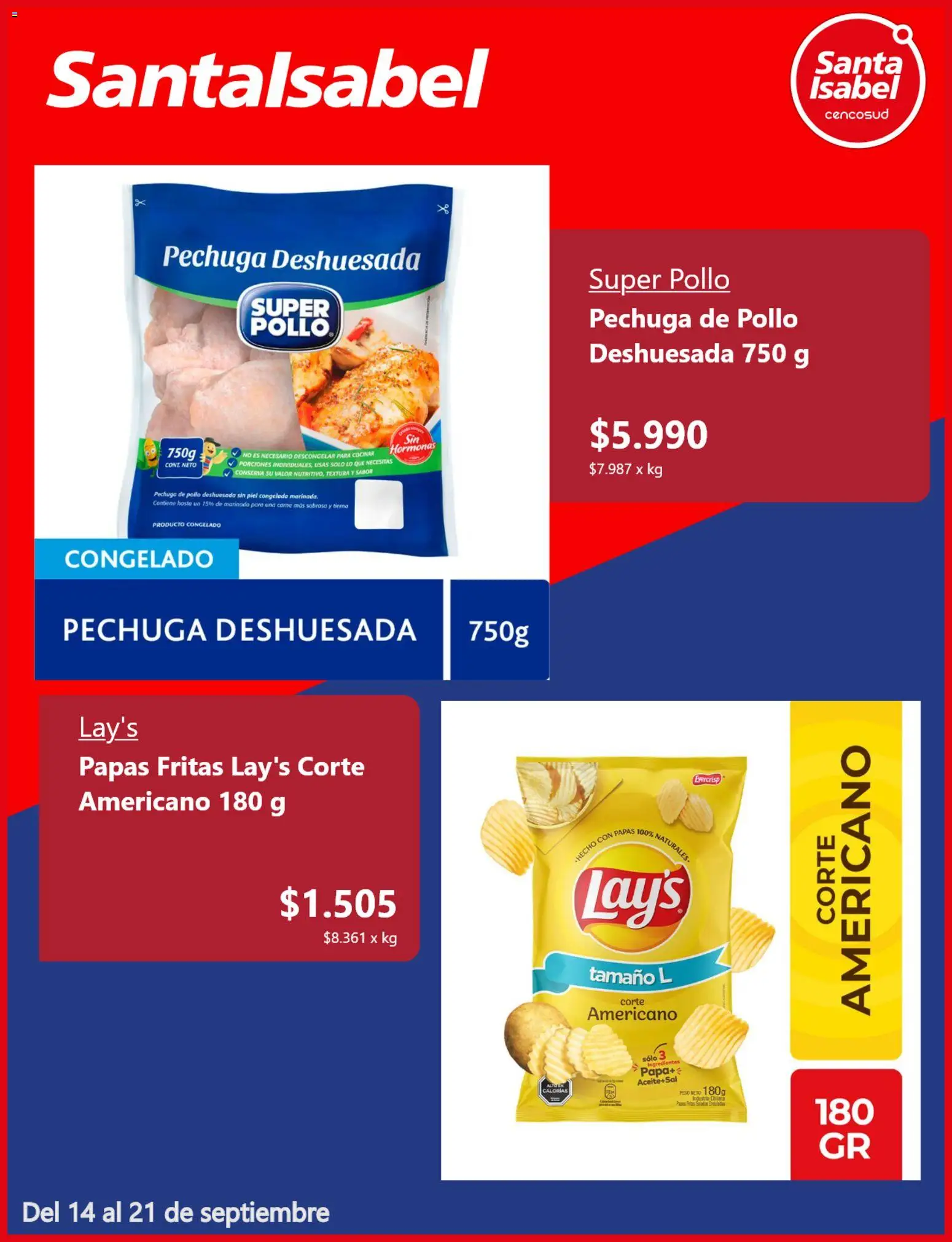 Santa Isabel Ofertas │ válido desde el 13.09.2026 | Página: 5 | Productos: Peso, Pollo, Carne, Pechuga de pollo