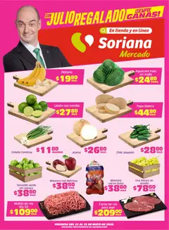 Vista previa de Soriana Fin de Semana Mercado: Ags, Nay, Jal, Qro, Col, Mich, Gto, Hgo, Tlax, Mor, Pue, Gro, Oax, Edo. de Mex, CDMX, Zac y SLP, nuevo folleto de la tienda, válido en México a partir del 22.05.2026