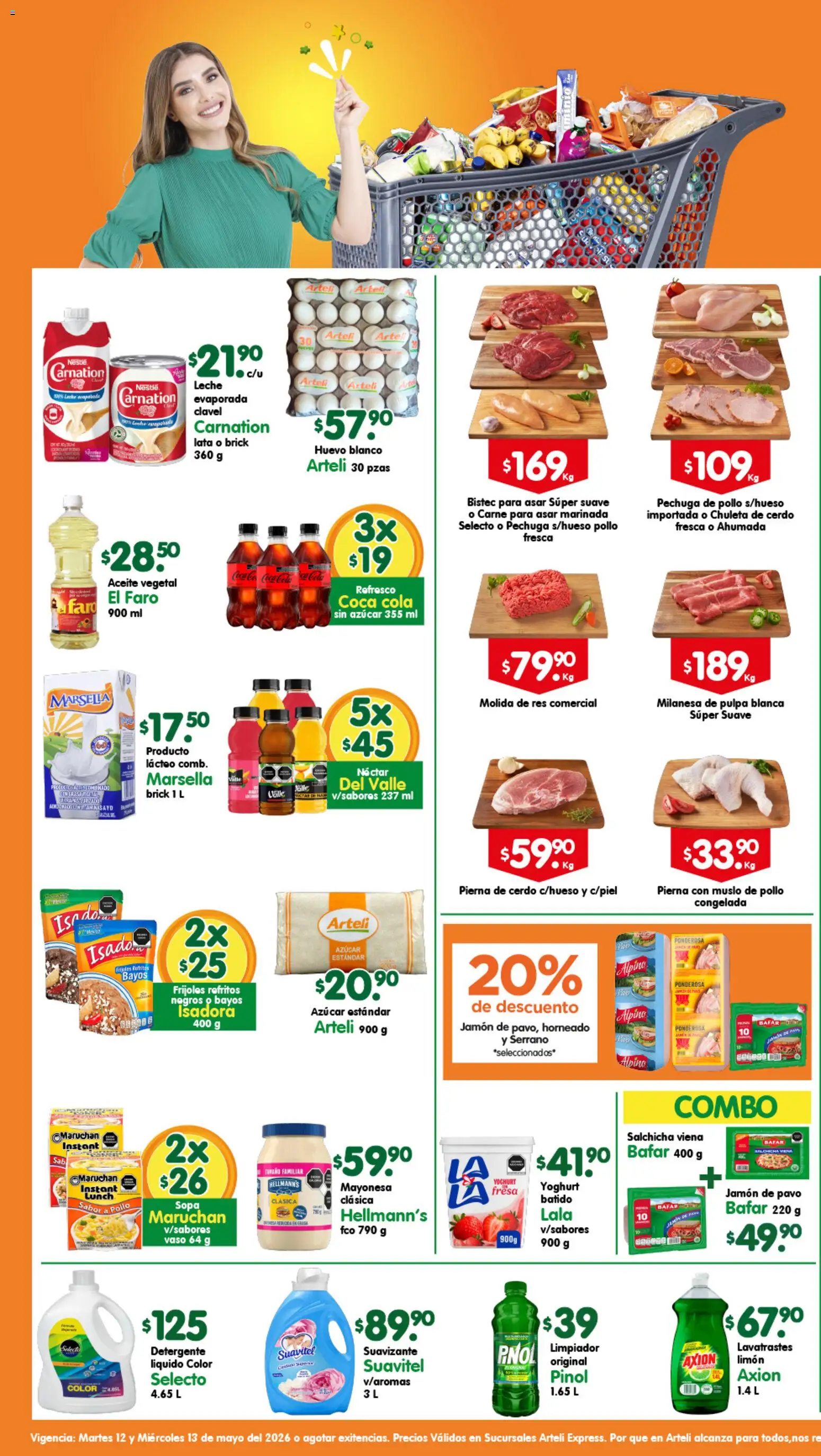 Nuevas ofertas de Arteli válidas en toda la República Mexicana desde el 12.05.2026. ¡Encuentra las mejores ofertas en Arteli folleto Express! | Página: 1 | Productos: Pollo, Detergente, Milanesa, Cerdo