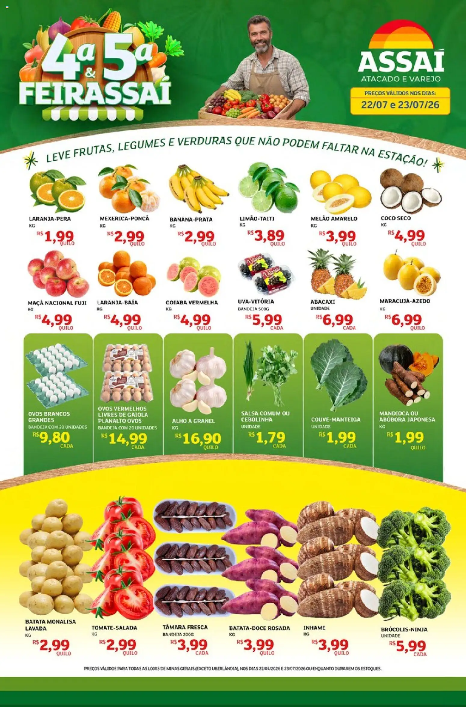 Assaí Atacadista Folheto - válido de 22/07/2026 | Página: 1 | Produtos: Coco, Goiaba, Mandioca, Abacaxi
