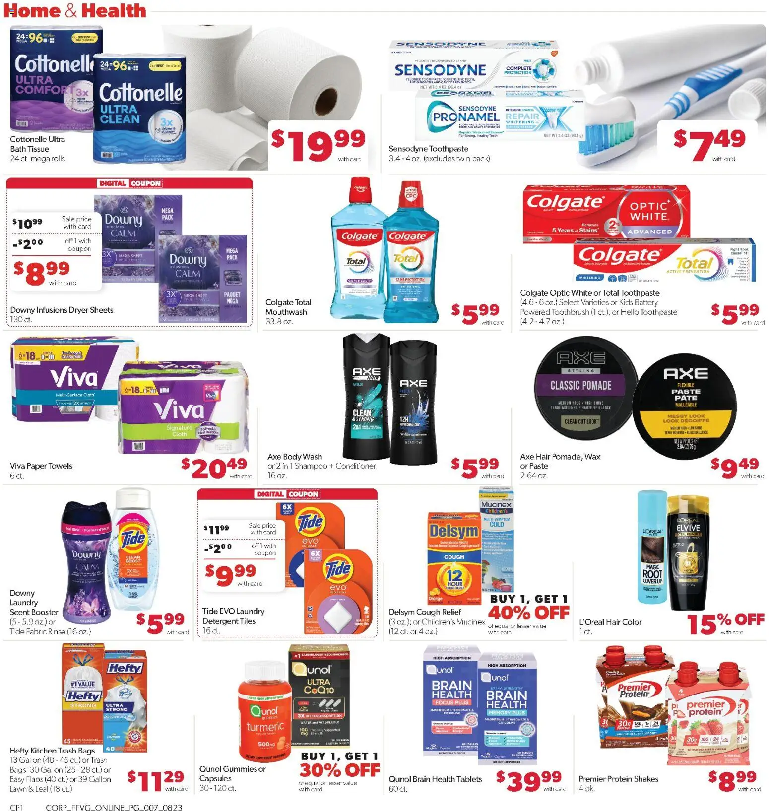 Family Fare Weekly Ad - valid from 08/23/2026 | Page: 13 | Products: Couch, Protein, Paper towels, Sheet