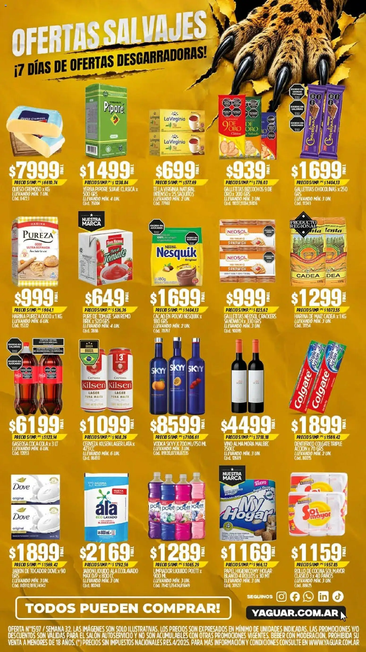 Yaguar - Oferta Semanal Neuquen │ válido desde el 03/08/2026 | Página: 2 | Productos: Yerba, Jabón líquido, Jabón, Pure de Tomate