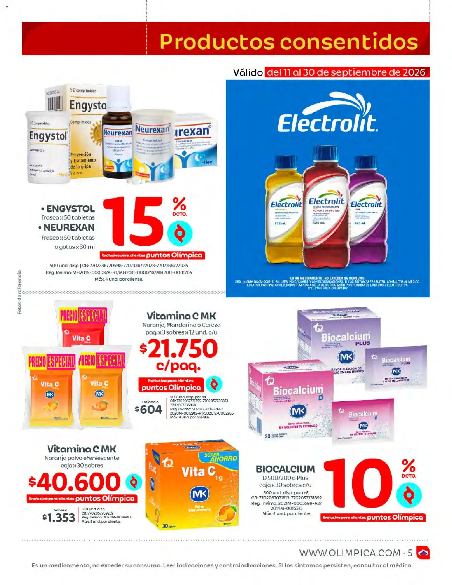 Olímpica revista - valida desde el 01/09/2026 | Página: 5 | Productos: Frasco, Sobre, Caja, Polvo