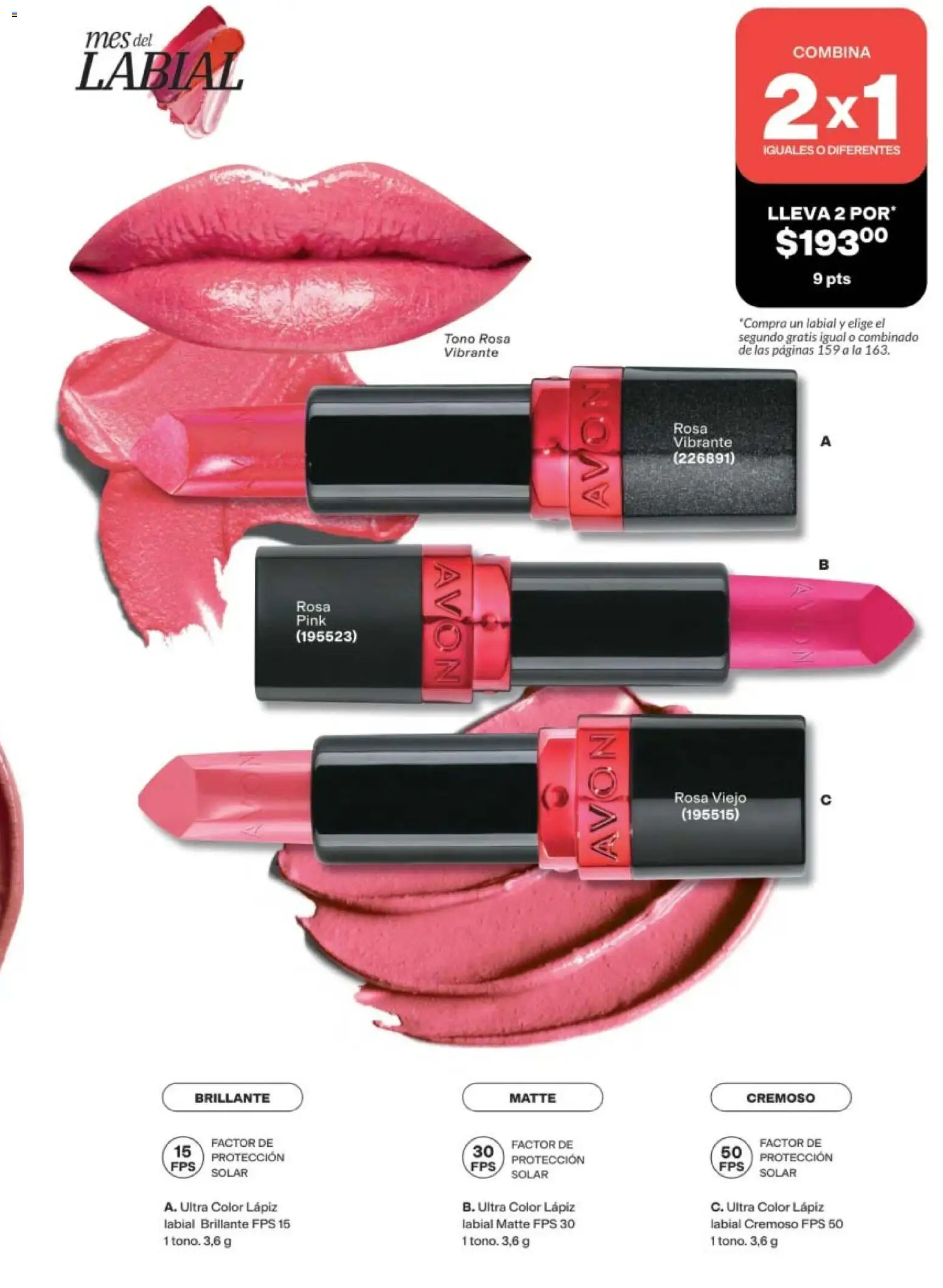 Nuevas ofertas de AVON válidas en toda la República Mexicana desde el 10/07/2026. ¡Encuentra las mejores ofertas en AVON campaña 11 2026! | Página: 161 | Productos: Lápiz labial