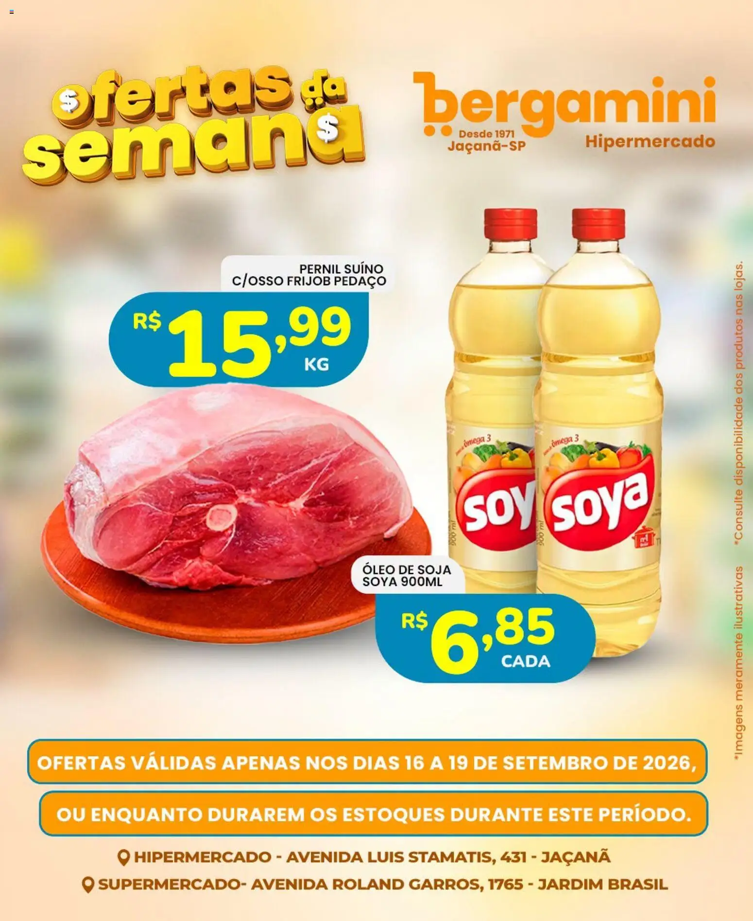 Supermercado Bergamini Folheto - válido de 16/09/2026 | Página: 2 | Produtos: Ômega 3, Pernil, Óleo, Ômega