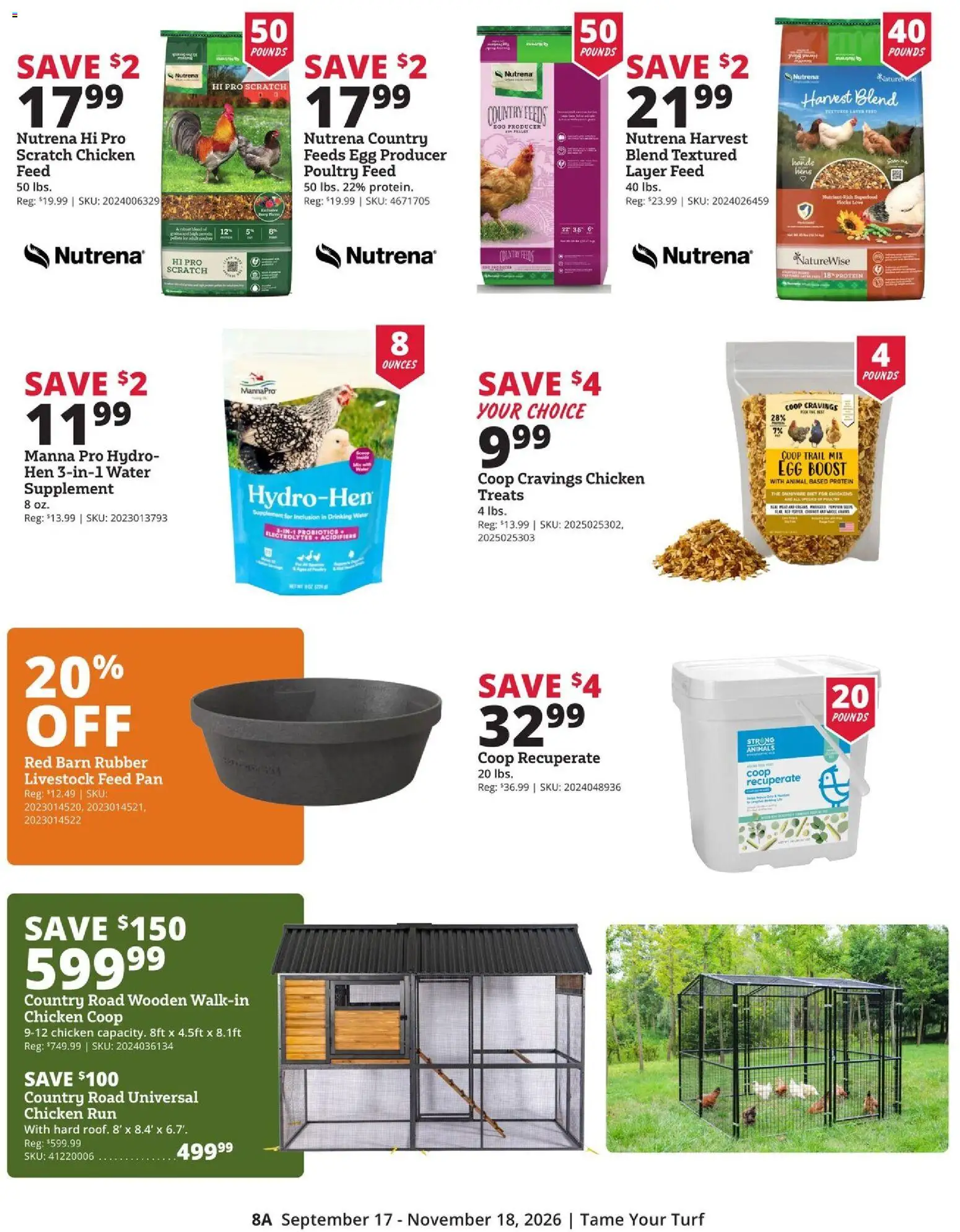 Rural King Ad - valid from 09/17/2026 | Page: 8 | Products: Probiotics, Chickens, Chicken, Protein