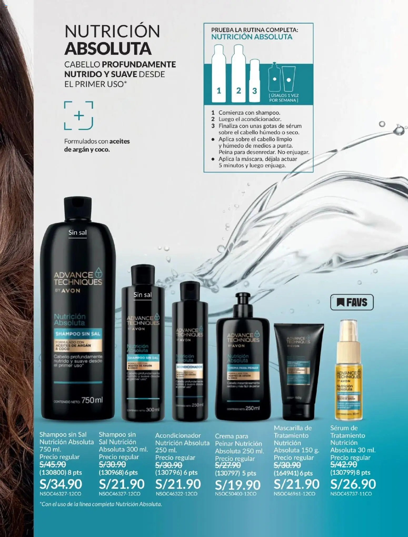 Catálogo Avon válido desde 01/07/2026 | Página: 168 | Productos: Shampoo, Acondicionador, Crema
