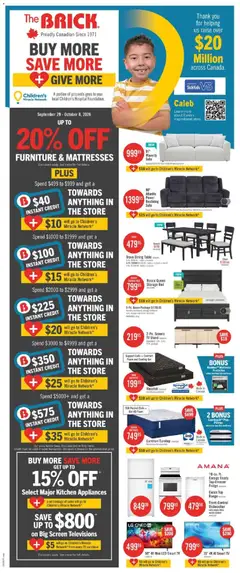 Preview of The Brick weekly flyer / circulaire from shop The Brick valid from Sep 29, 2026