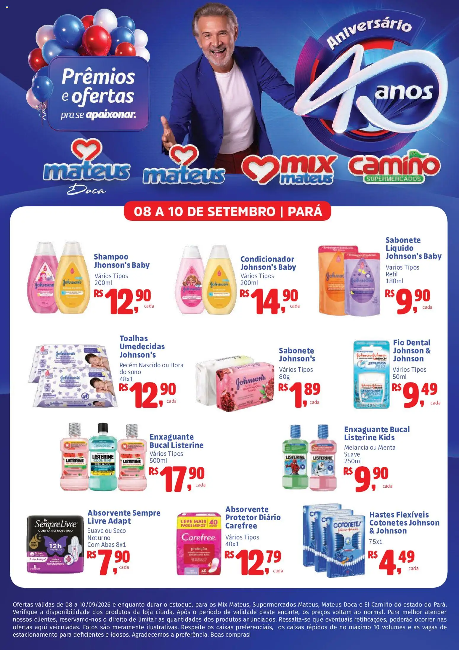 Mateus Folheto - válido de 08/09/2026 | Página: 1 | Produtos: Shampoo, Álcool, Listerine, Sabonete líquido