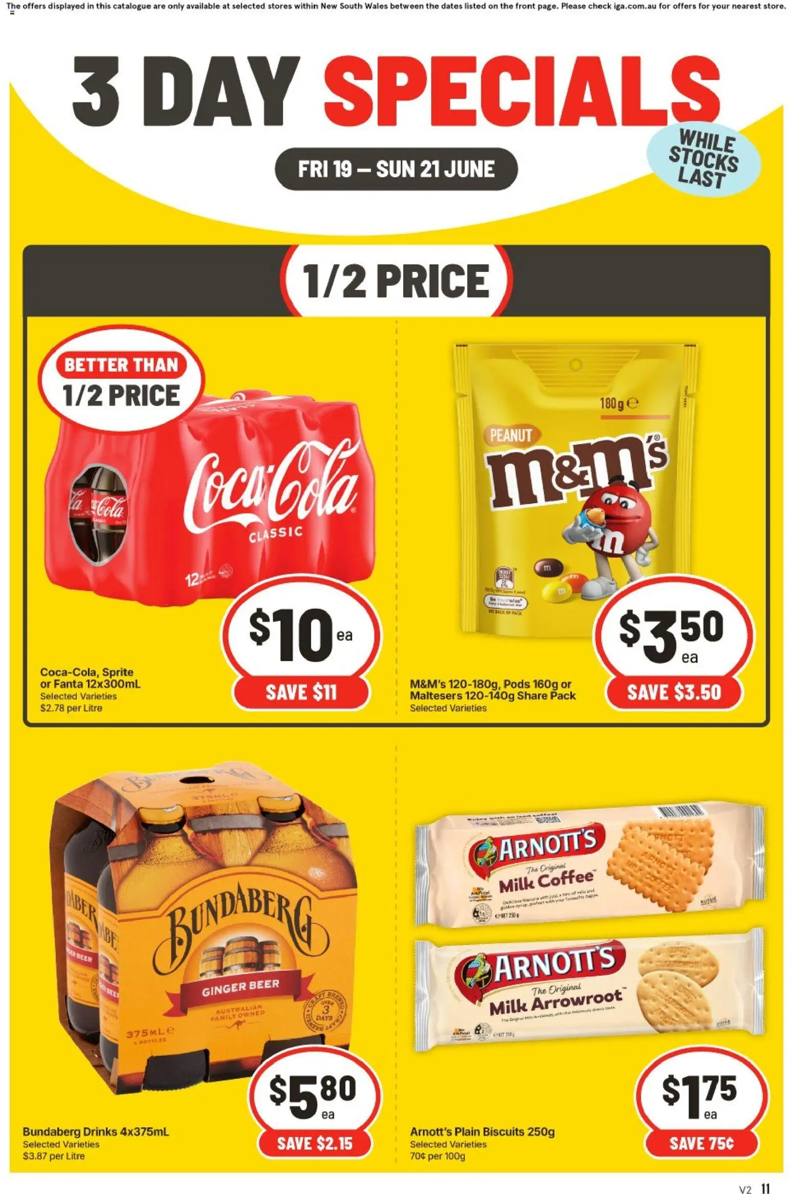 IGA catalogue - valid from 19.06.2026 | Page: 1 | Products: Coffee, Ginger, Beer, Biscuits