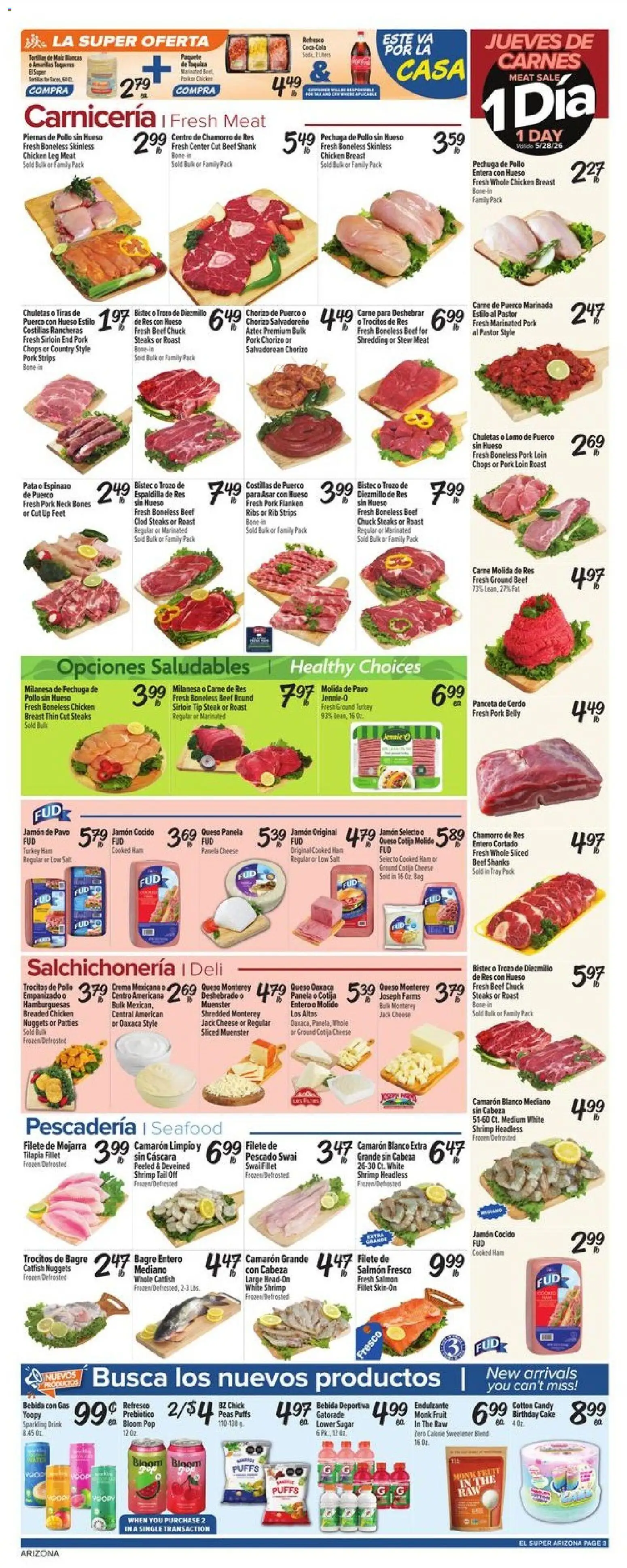 El Super Weekly Ad - AK - valid from 27.05.2026 | Page: 3 | Products: Cheese, Pork, Beef, Bag