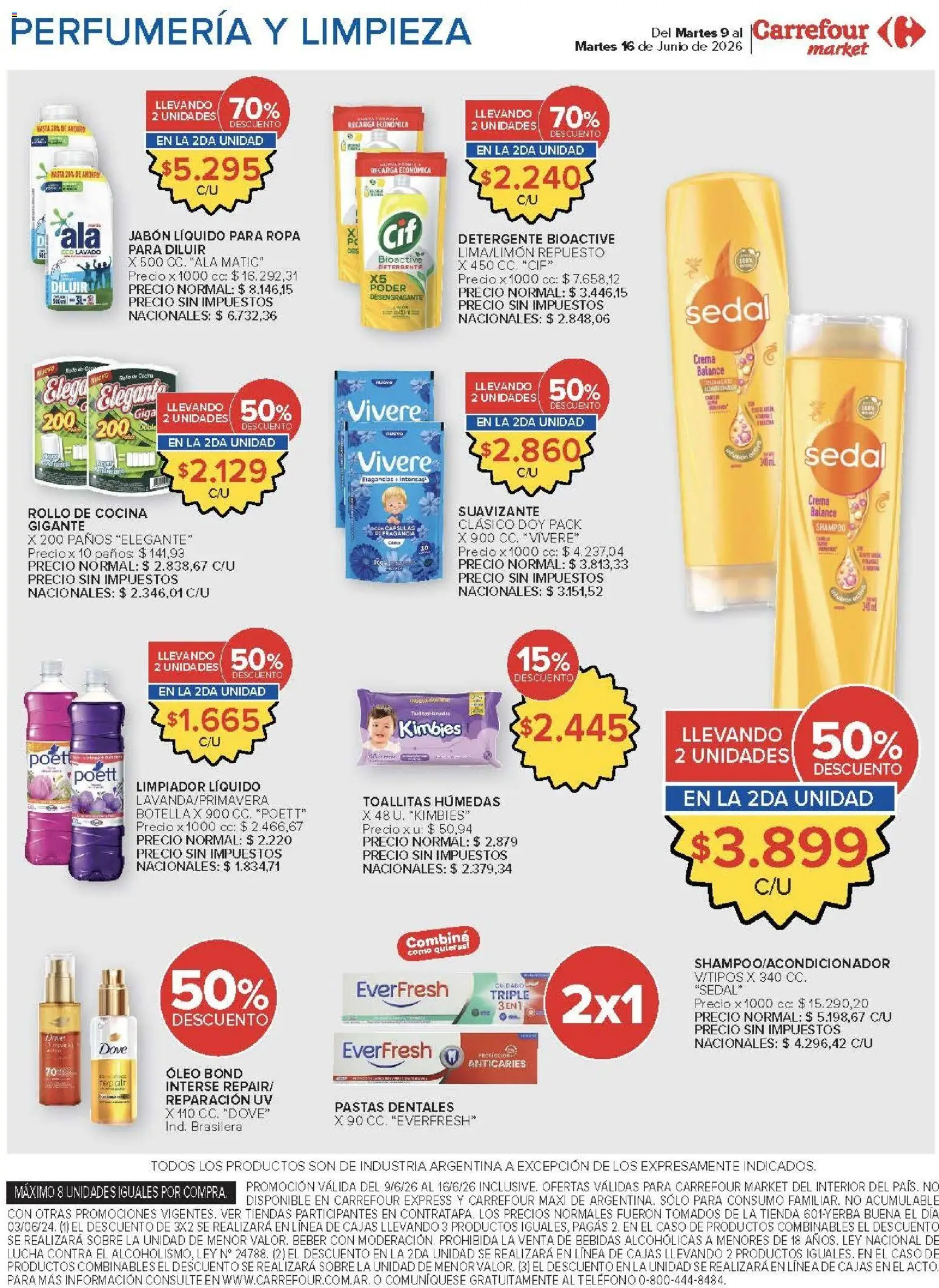 Carrefour ofertas │ válido desde el 09.06.2026 | Página: 57 | Productos: Teléfono, Botella, Sobre, Detergente