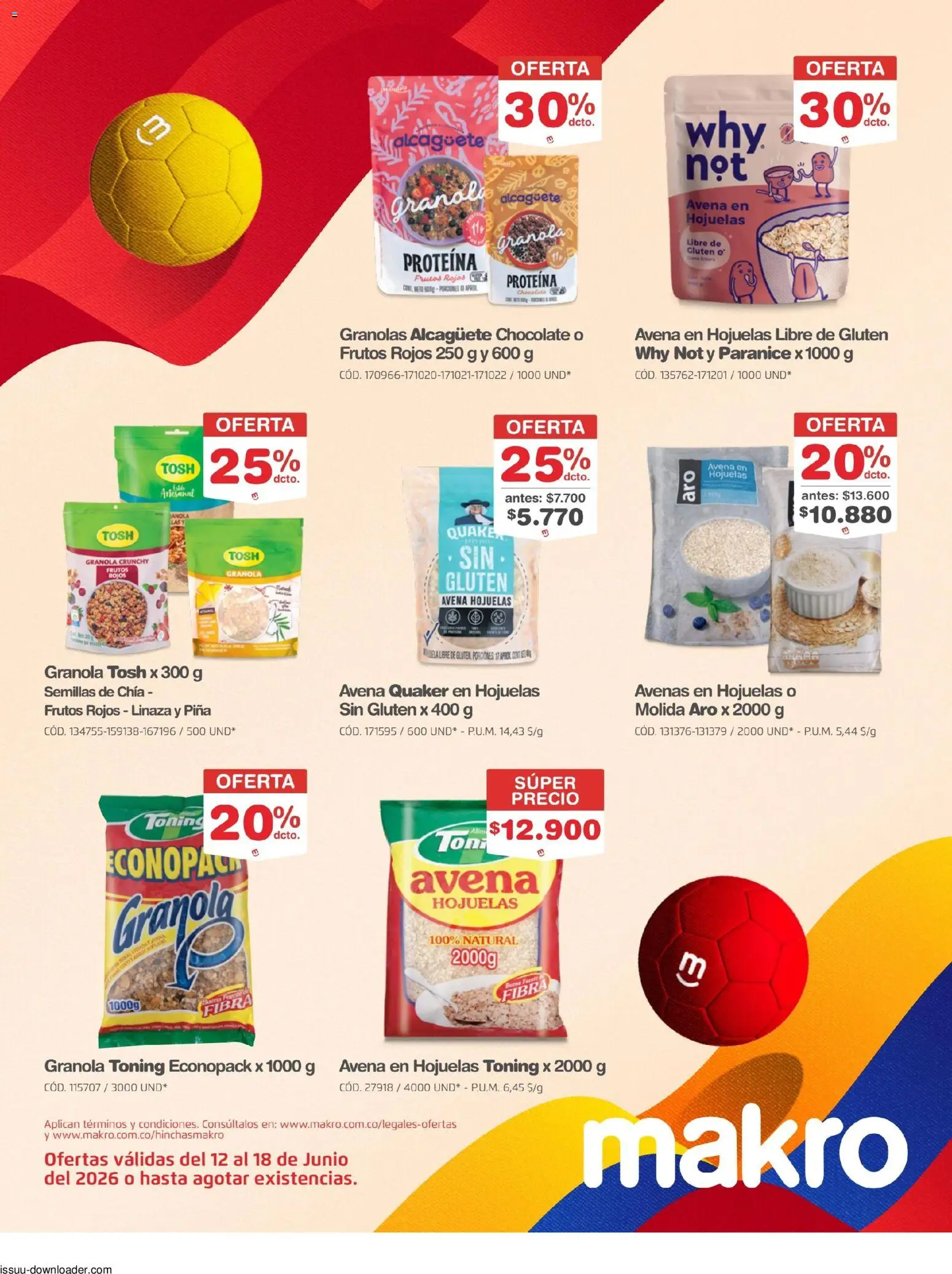 Makro revista - valida desde el 12.06.2026 | Página: 28 | Productos: Piña, Avena, Semillas, Chocolate